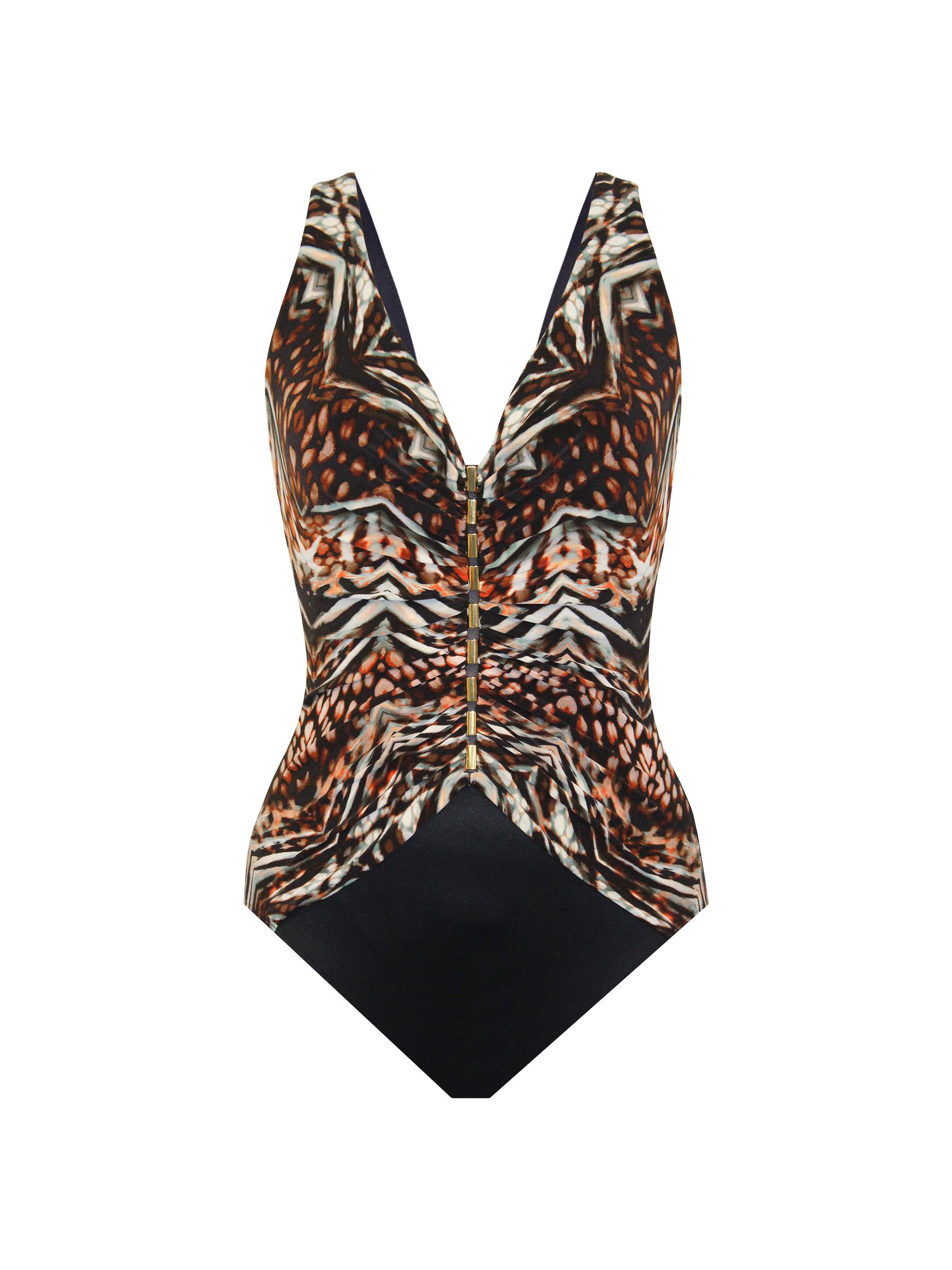 Miraclesuit Swim Women's Tribal Tigress Charmer One-Piece Swimsuit - Black Multi