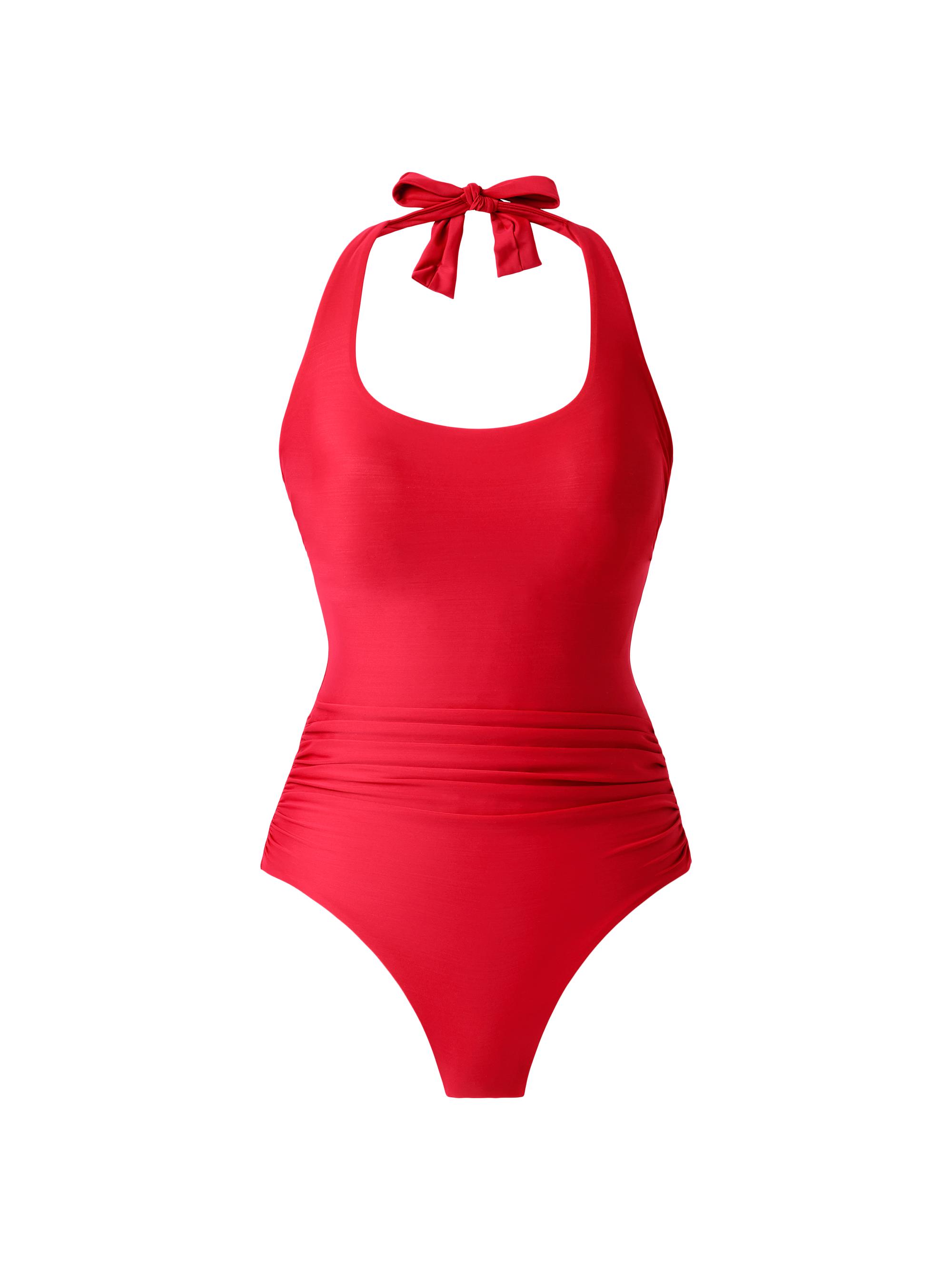 Miraclesuit Swim Women's Rock Solid Utopia Halter One-Piece Swimsuit - Poppy