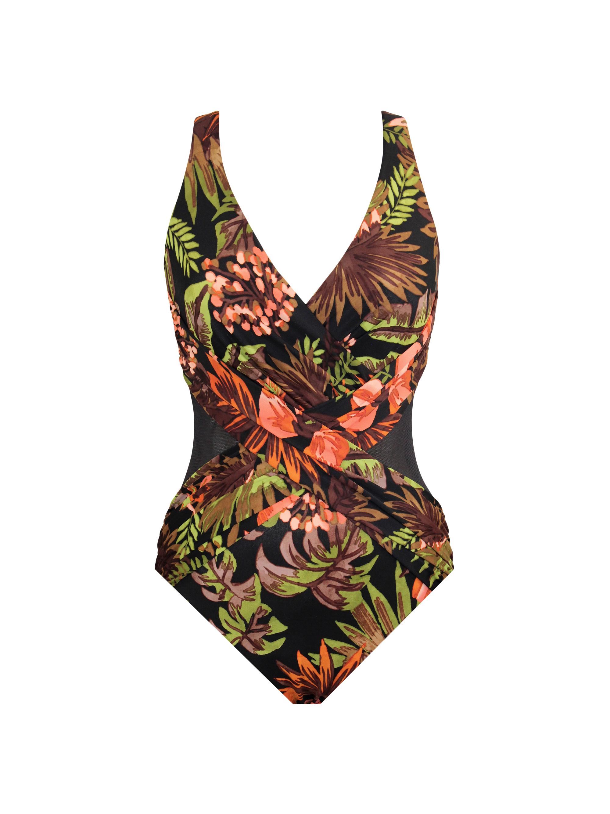 Miraclesuit Swim Women's Botanico Crossover One-Piece Swimsuit - Black Multi