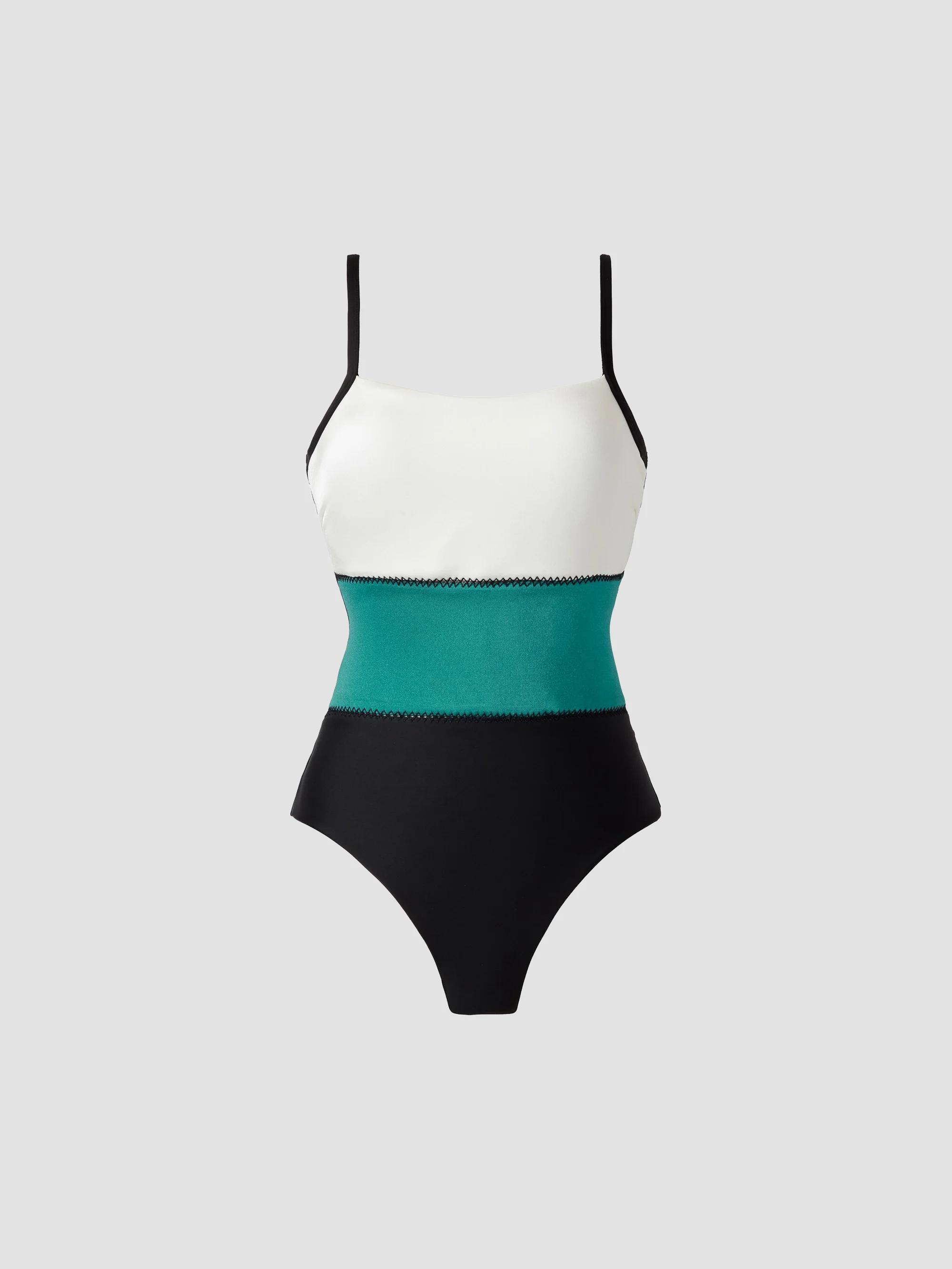Miraclesuit Swim Women's Spectra Trifecta Colorblocked One-Piece Swimsuit - Blue And Black - Size 8