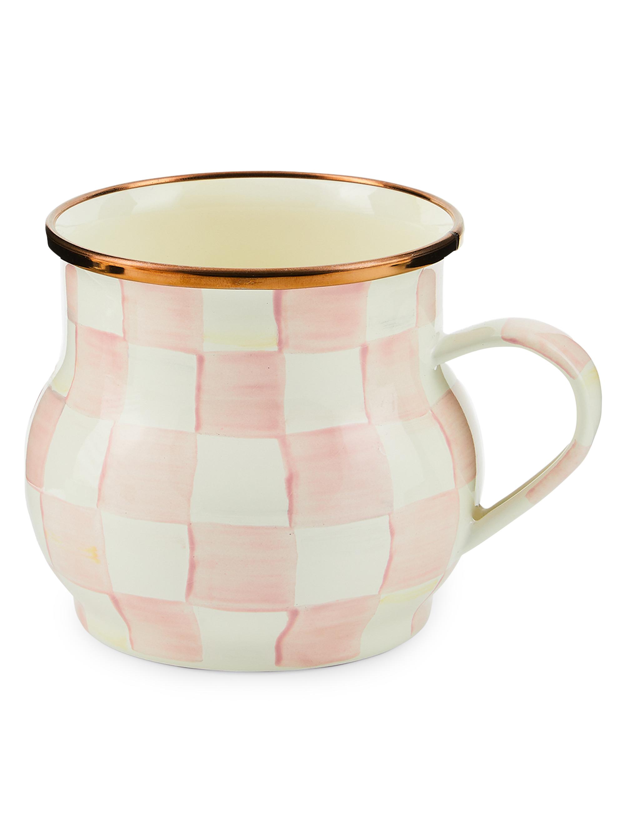 MacKenzie-Childs Rosy Check Enamel Mug
