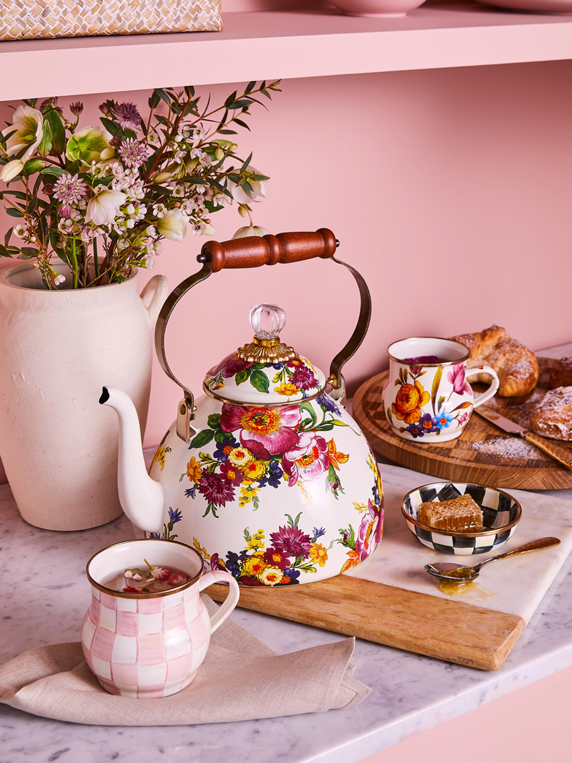 MacKenzie-Childs Rosy Check Enamel Mug | Saks Fifth Avenue