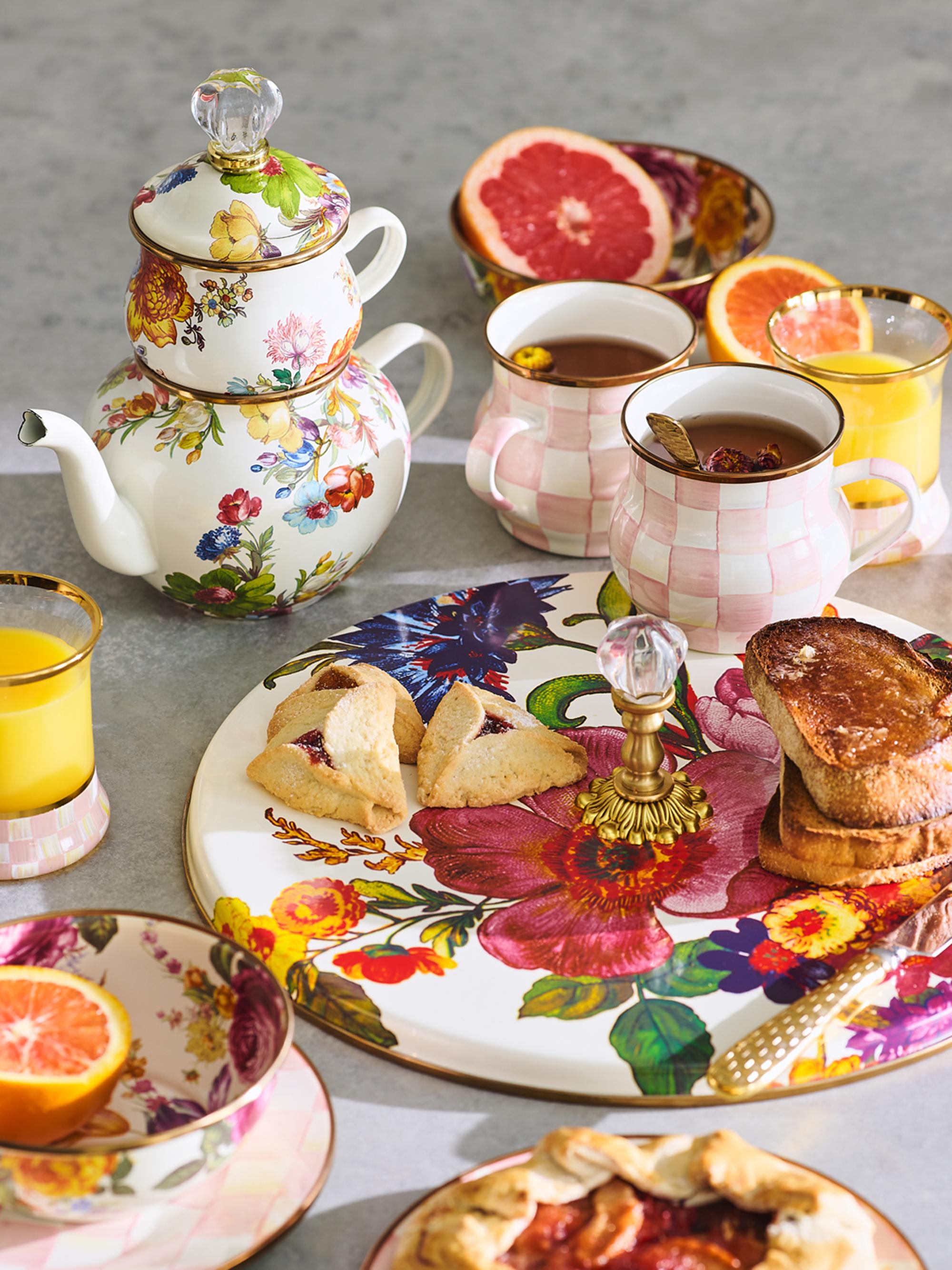 MacKenzie-Childs Rosy Check Enamel Mug | Saks Fifth Avenue