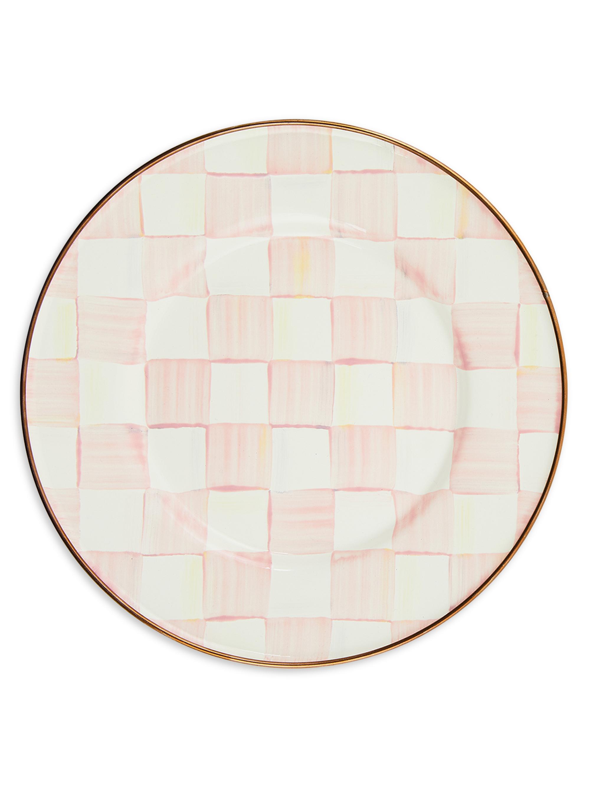 MacKenzie-Childs Rosy Check Enamel Salad/Dessert Plate
