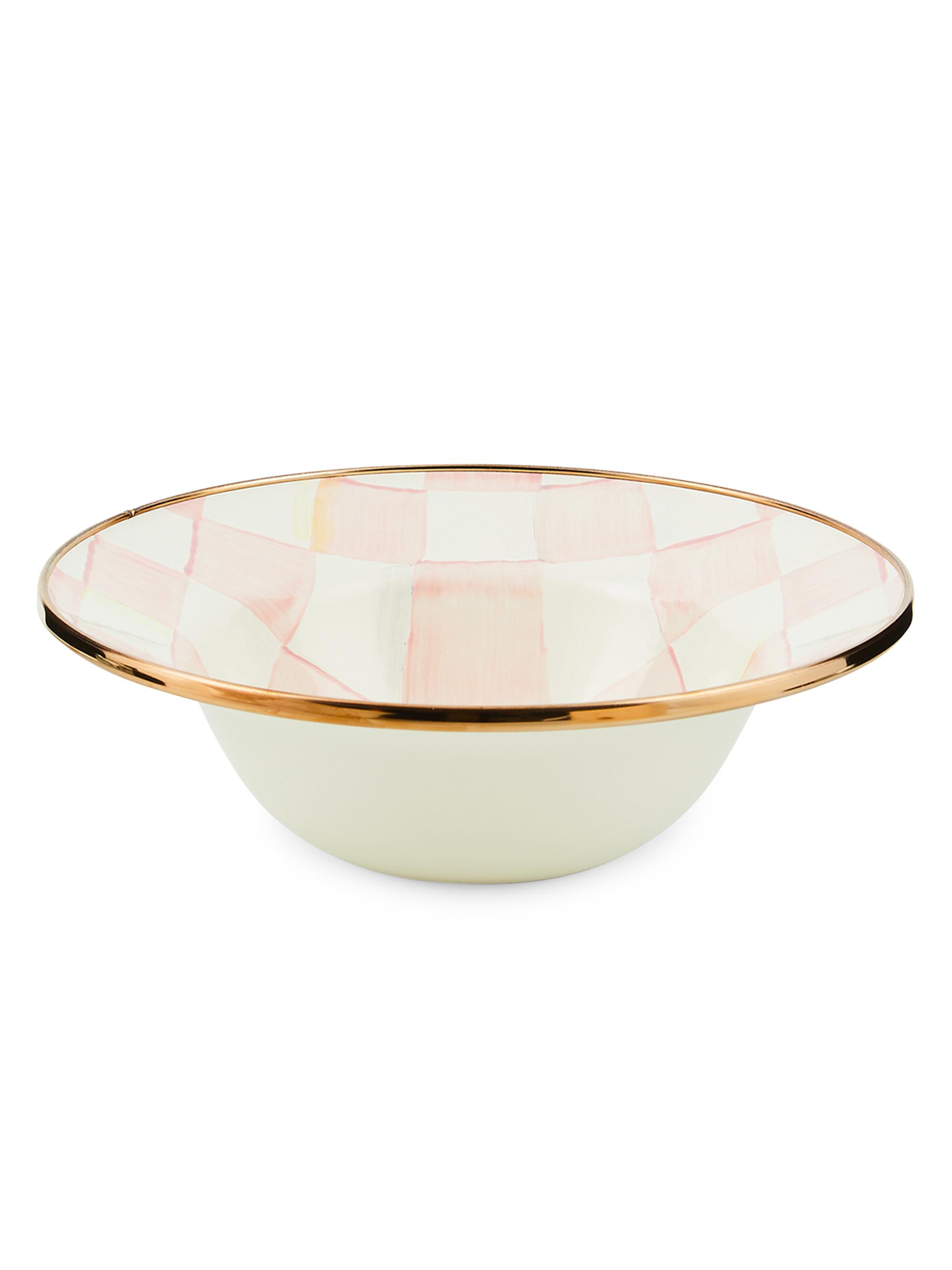MacKenzie-Childs Rosy Check Enamel Breakfast Bowl