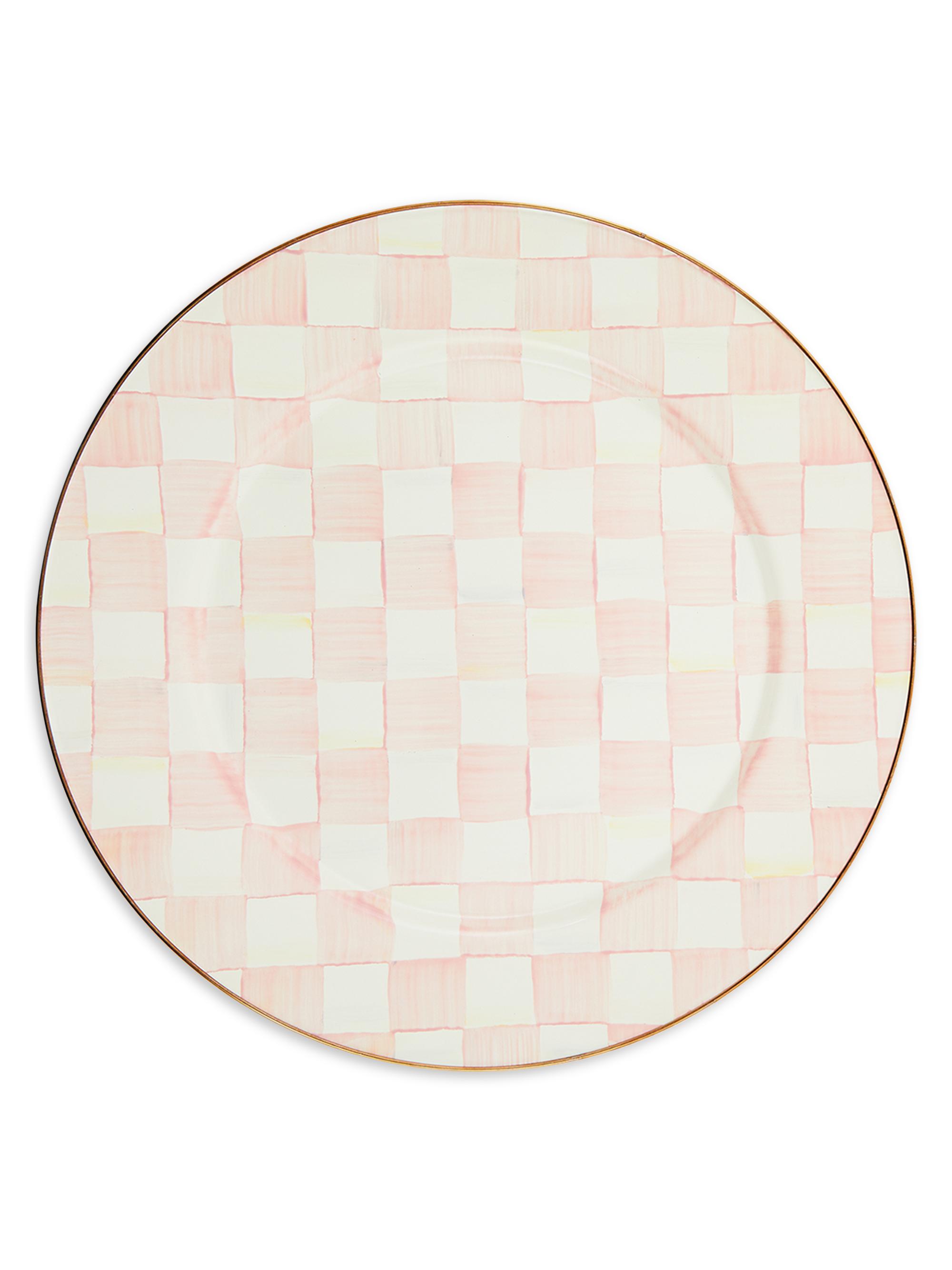 MacKenzie-Childs Rosy Check Enamel Serving Platter