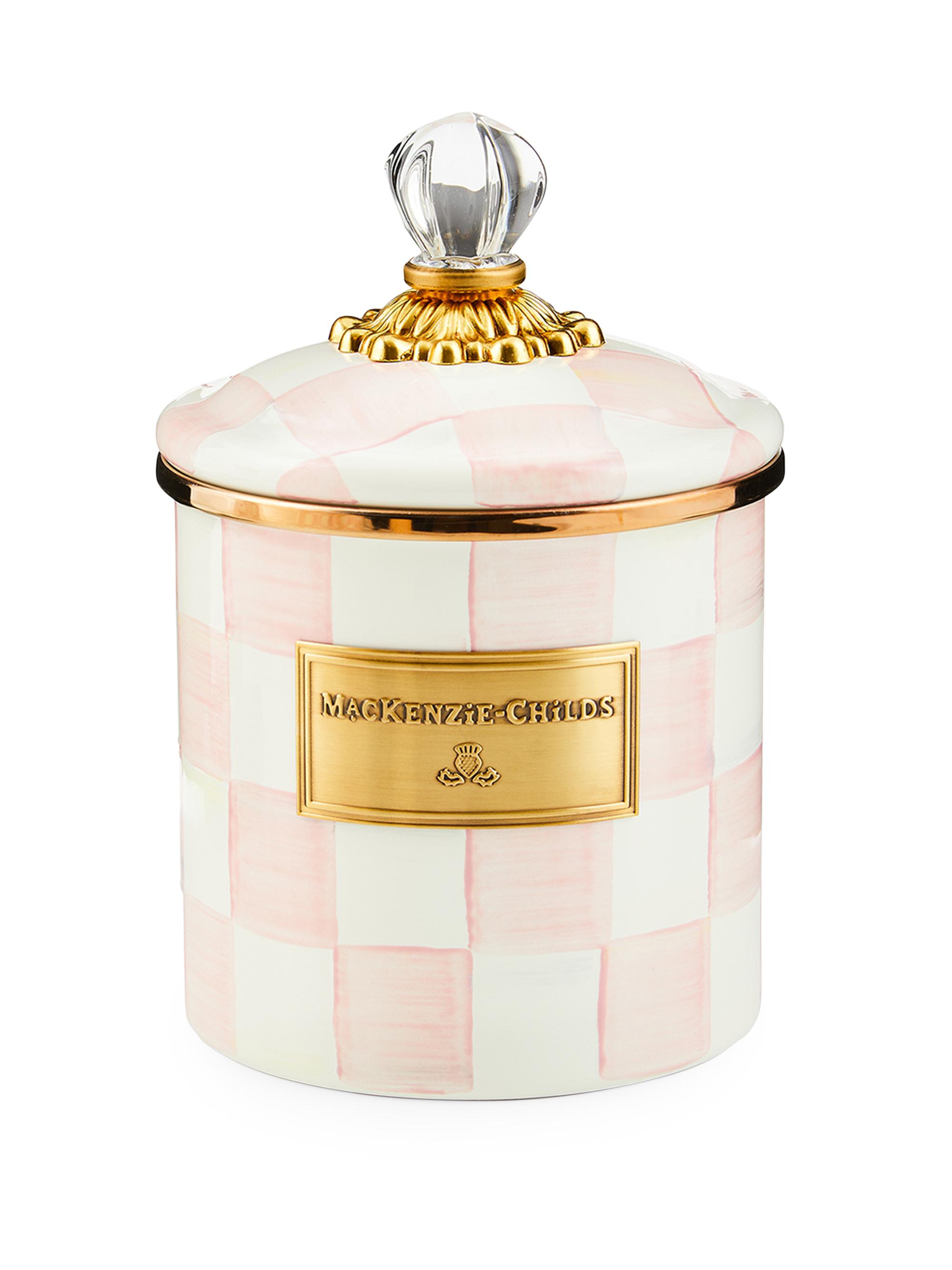 MacKenzie-Childs Small Rosy Check Enamel Canister Large