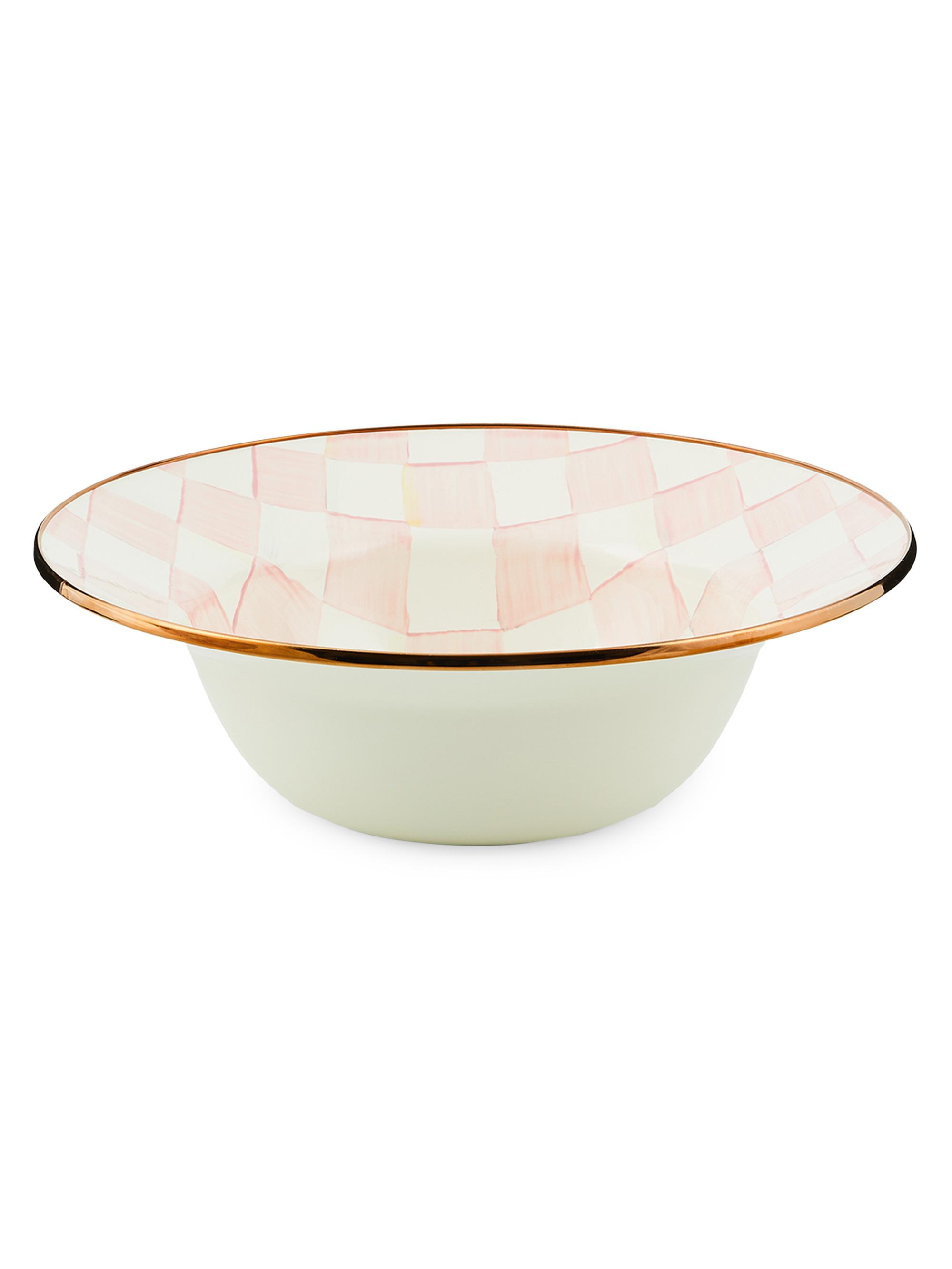 MacKenzie-Childs Rosy Check Enamel Serving Bowl