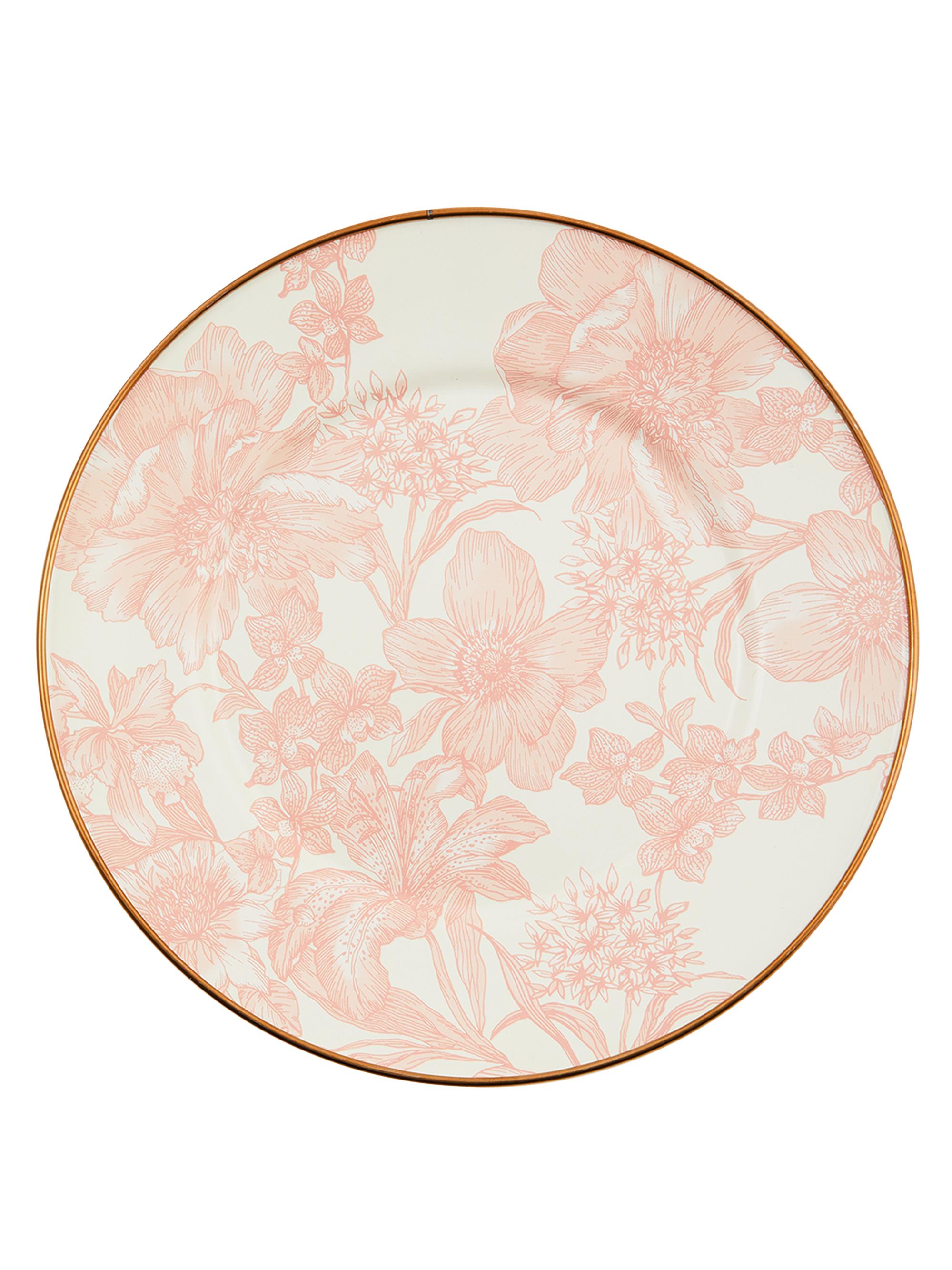 MacKenzie-Childs Rosy English Garden Enamel Salad/Dessert Plate