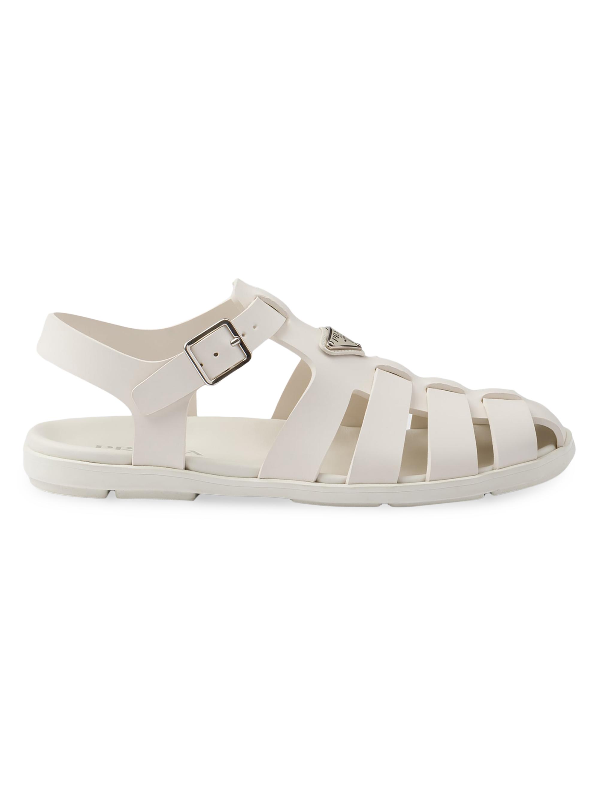 Prada Men's Rubber Fisherman Sandals - Beige Khaki
