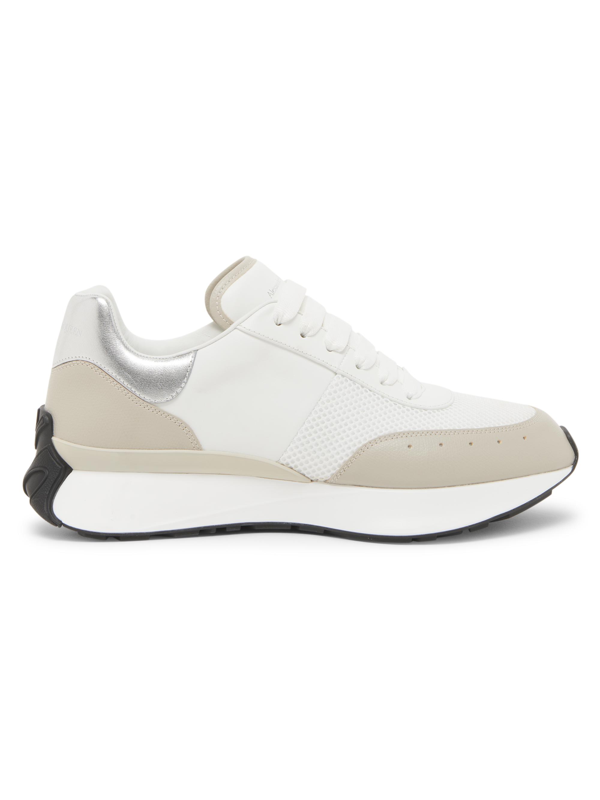 McQueen Men's Low-Top Leather Sneakers - Havana White Silver Black