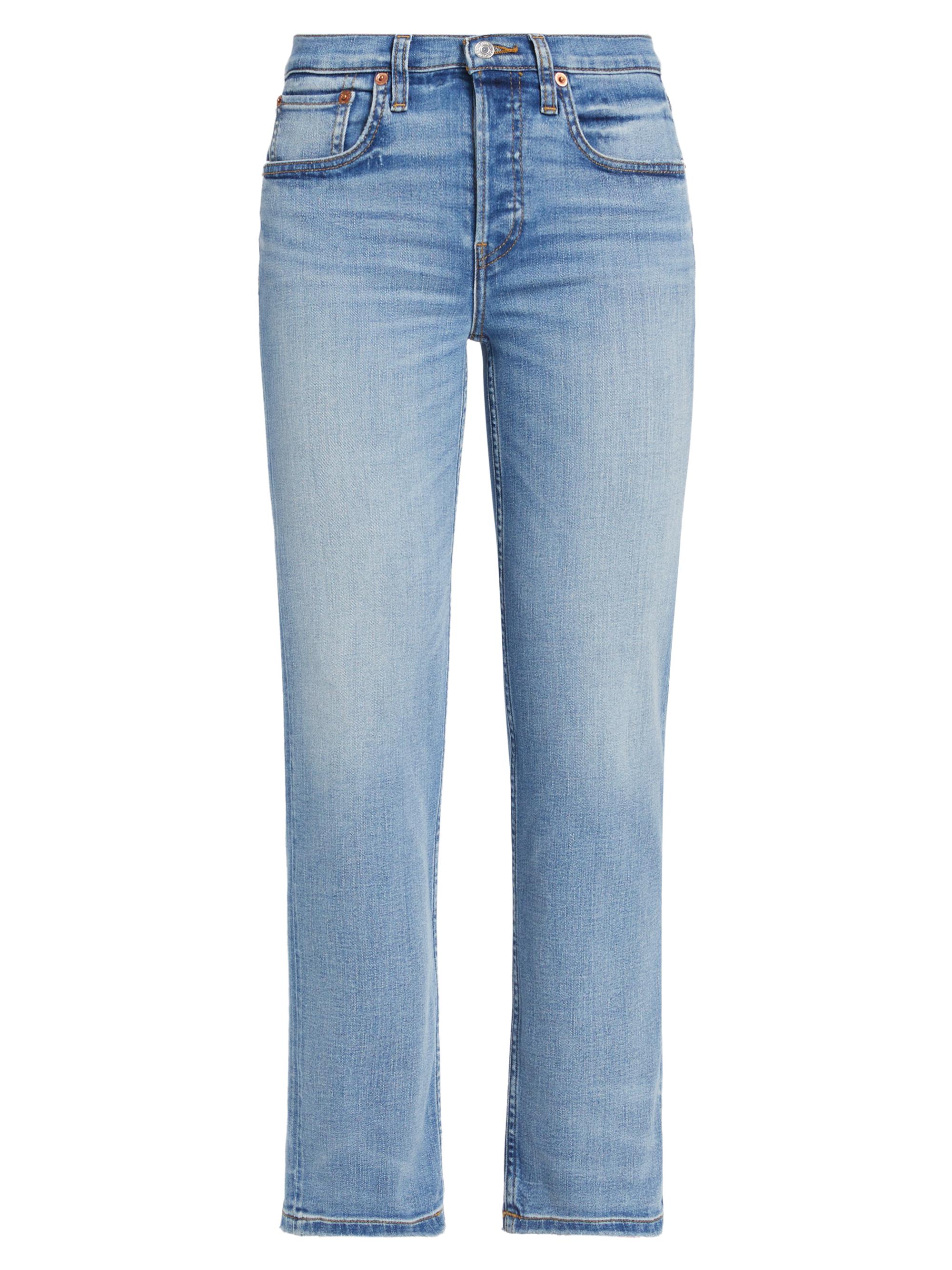 Re/done Women's Mid-Rise Stovepipe Stretch Crop Jeans - Hacienda
