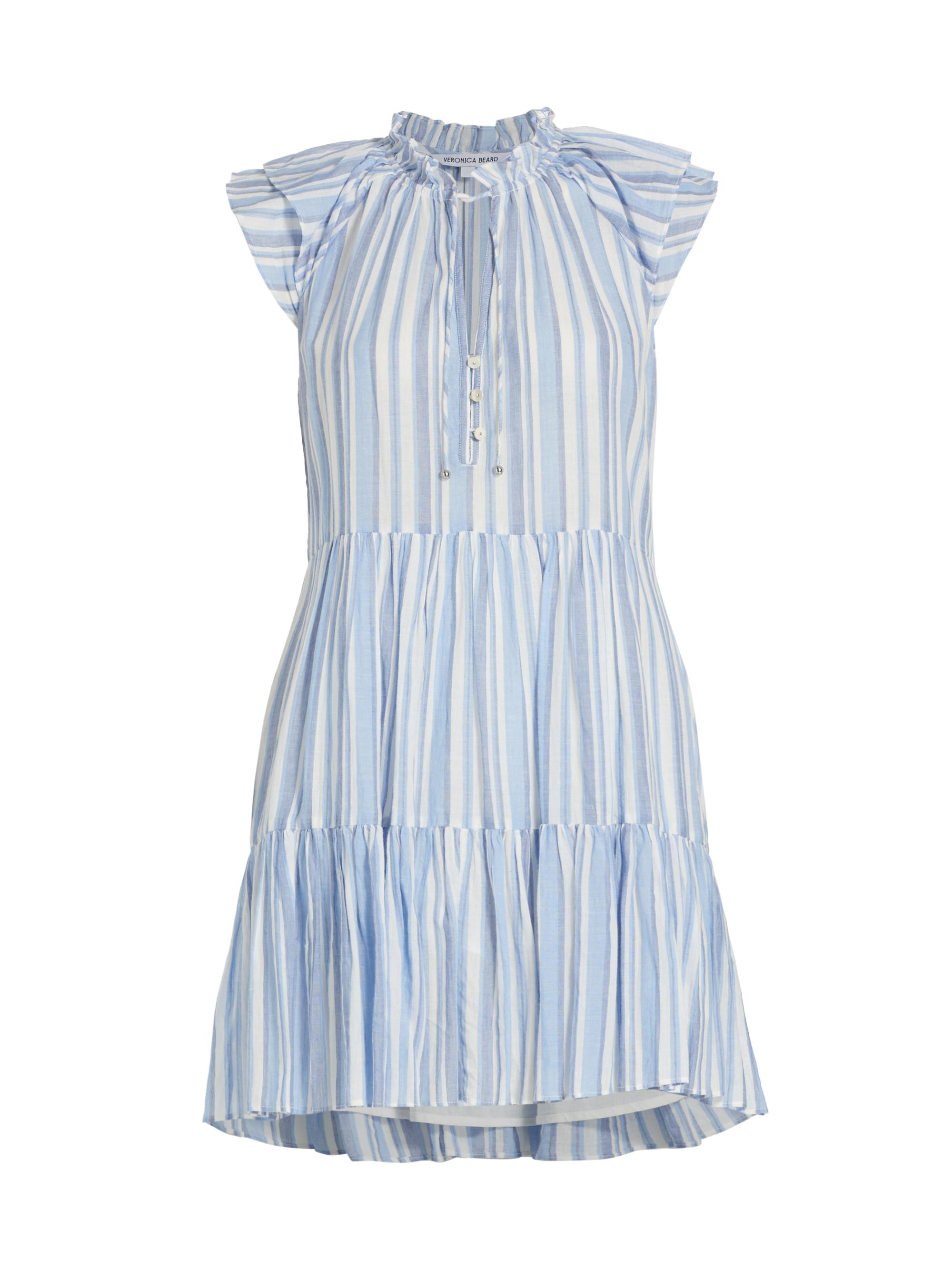 Veronica Beard Women's Zee Striped Cotton Minidress - Blue Multi