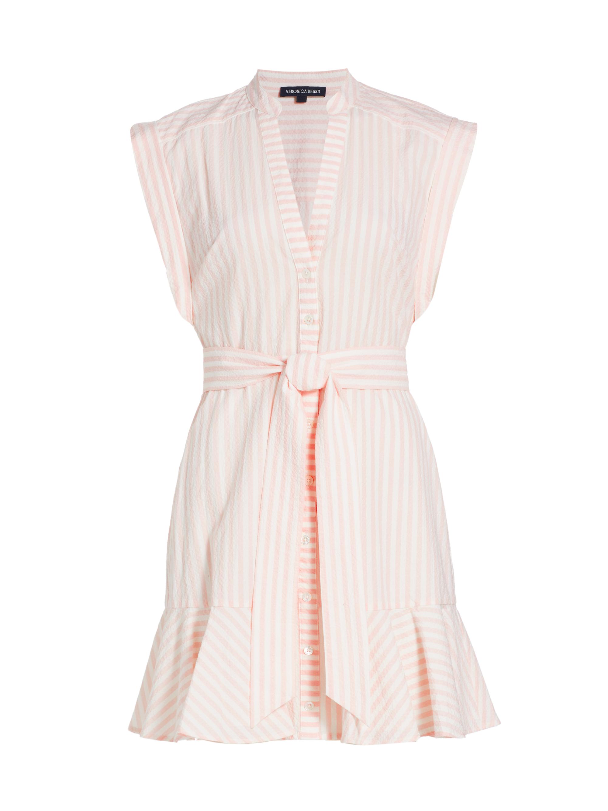 Veronica Beard Women's Avella Striped Cotton Minidress - Pink White