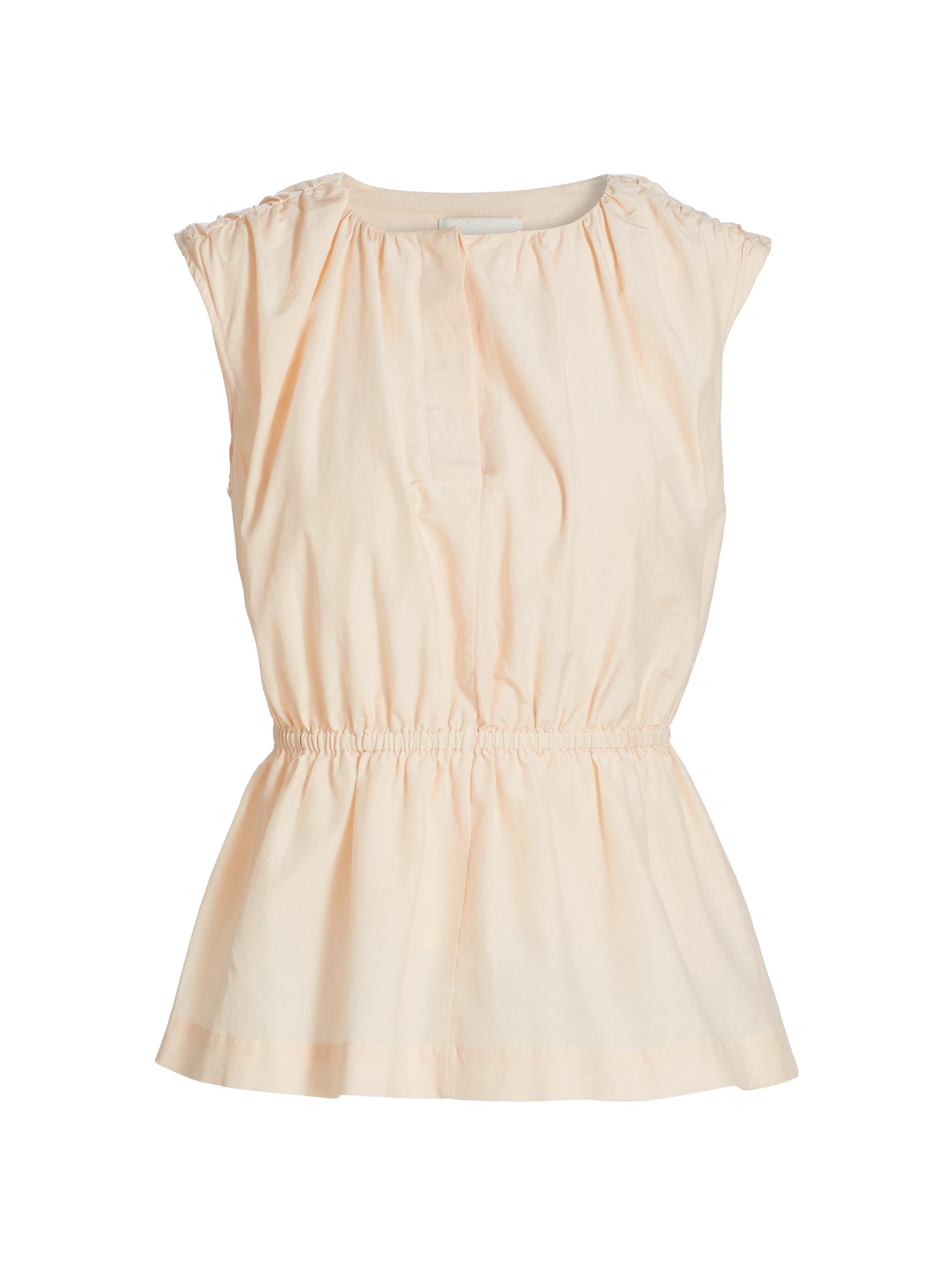 Loulou de Saison Women's Athena Gathered Cotton & Silk Top - Rose