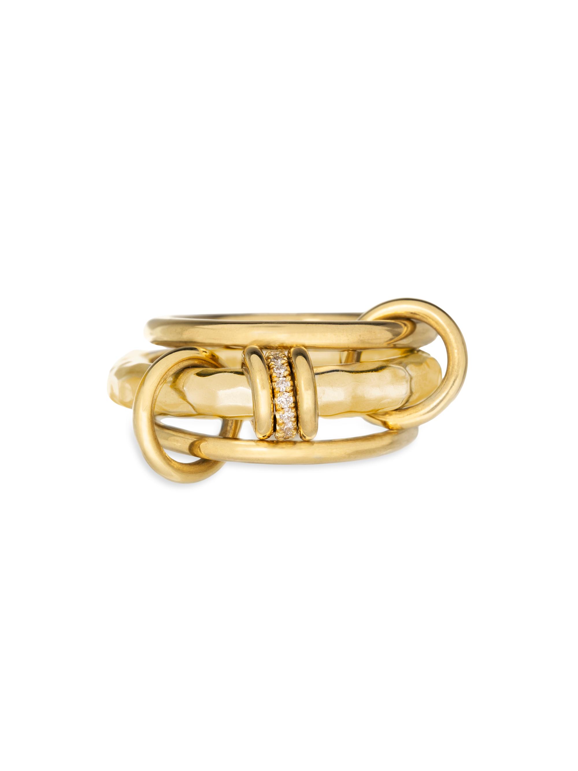 Spinelli Kilcollin Women's Gemini Vulcan 18K Yellow Gold & 0.09 TCW Diamond Three-Band Ring - Yellow Gold