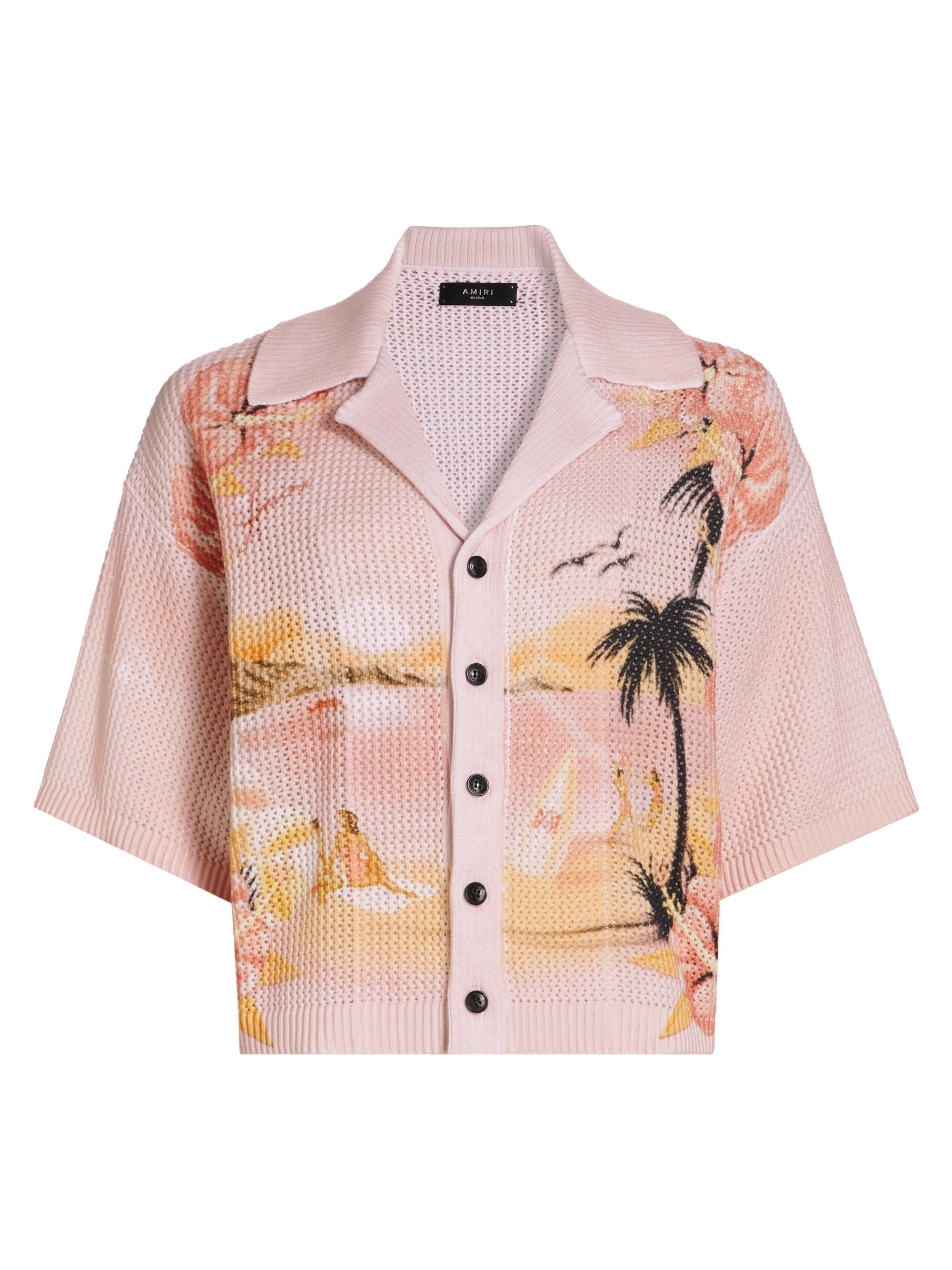 Amiri Women's Crochet Palm Resort Club Shirt - Rosewater