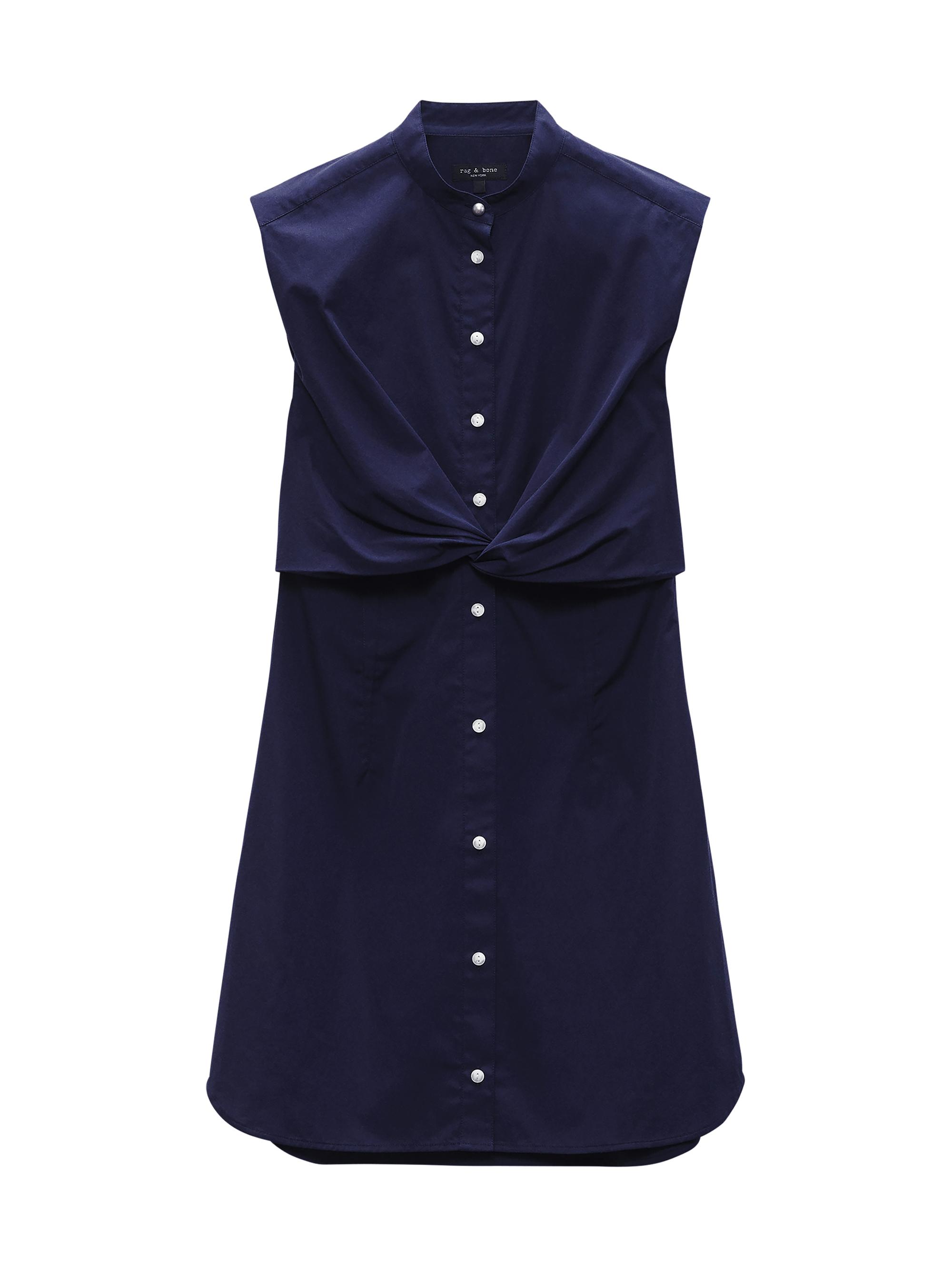 rag & bone Women's Louisa Cotton Poplin Shirtdress - Navy