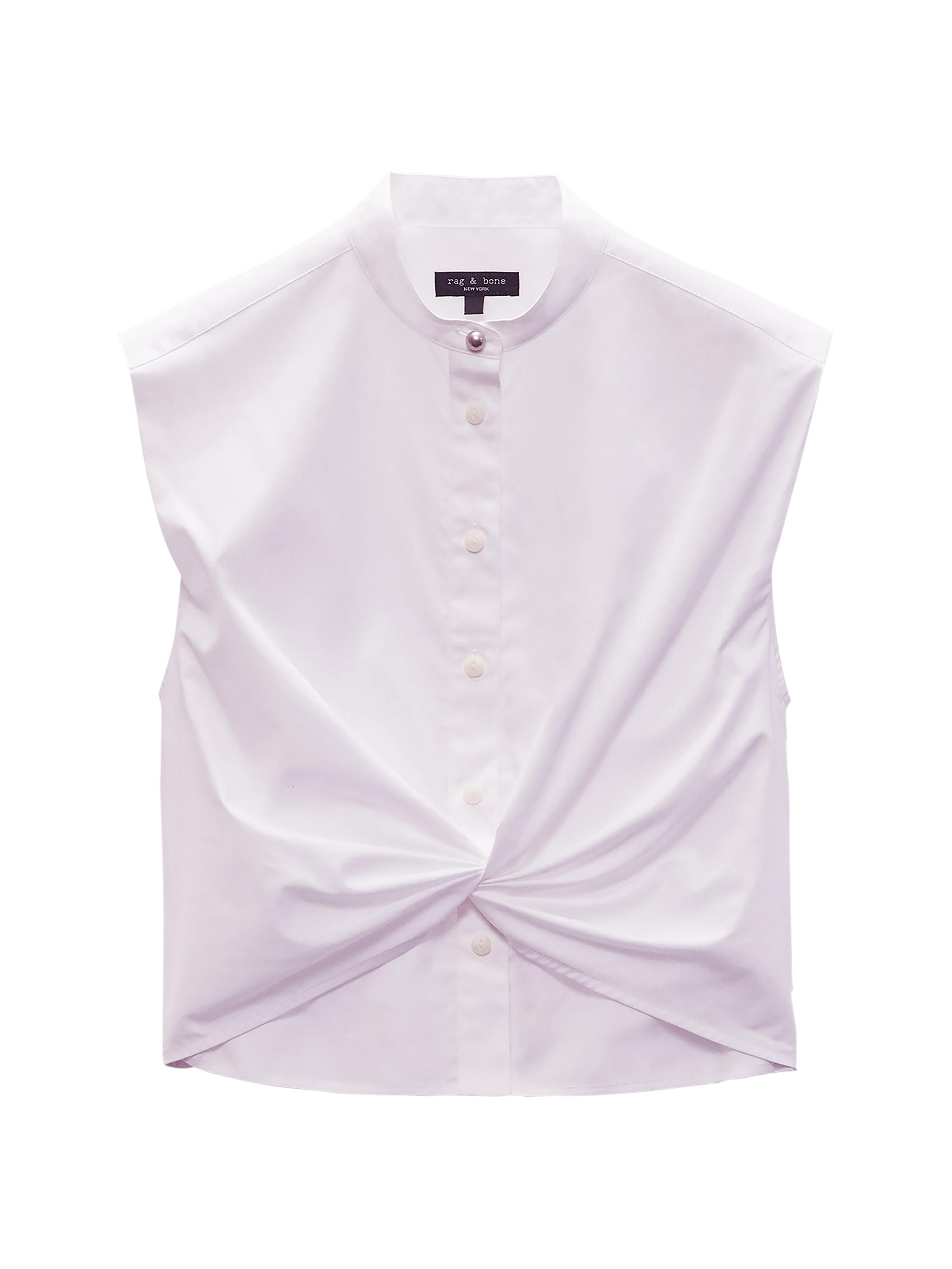 rag & bone Women's Louisa Sleeveless Poplin Shirt - White