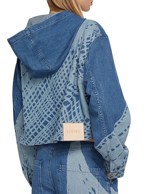 Shop LOEWE LOEWE x Paula's Ibiza Printed Denim Hooded Jacket Shop LOEWE LOEWE x Paula's Ibiza Printed Denim Hooded Jacket