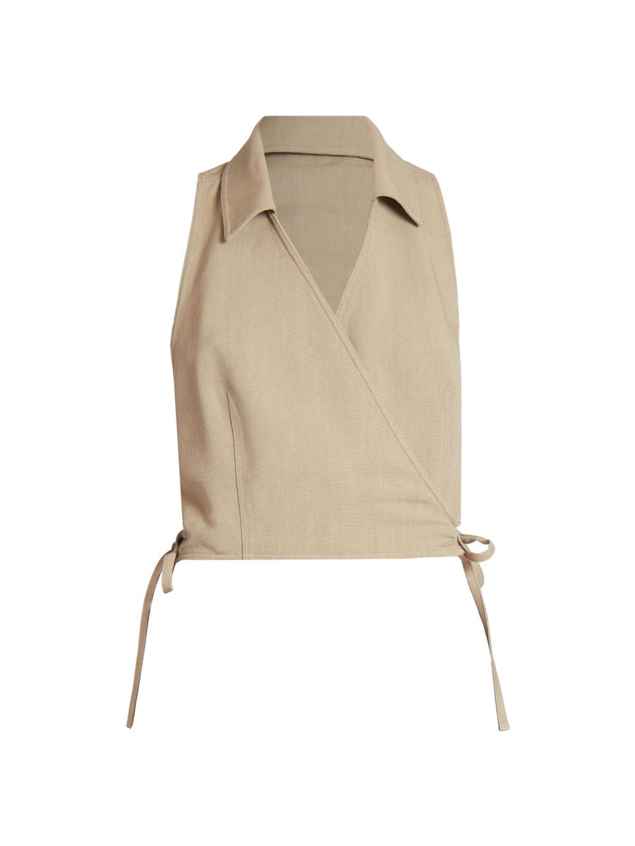 LOEWE LOEWE x Paula's Ibiza Crop Wrap Top | Saks Fifth Avenue
