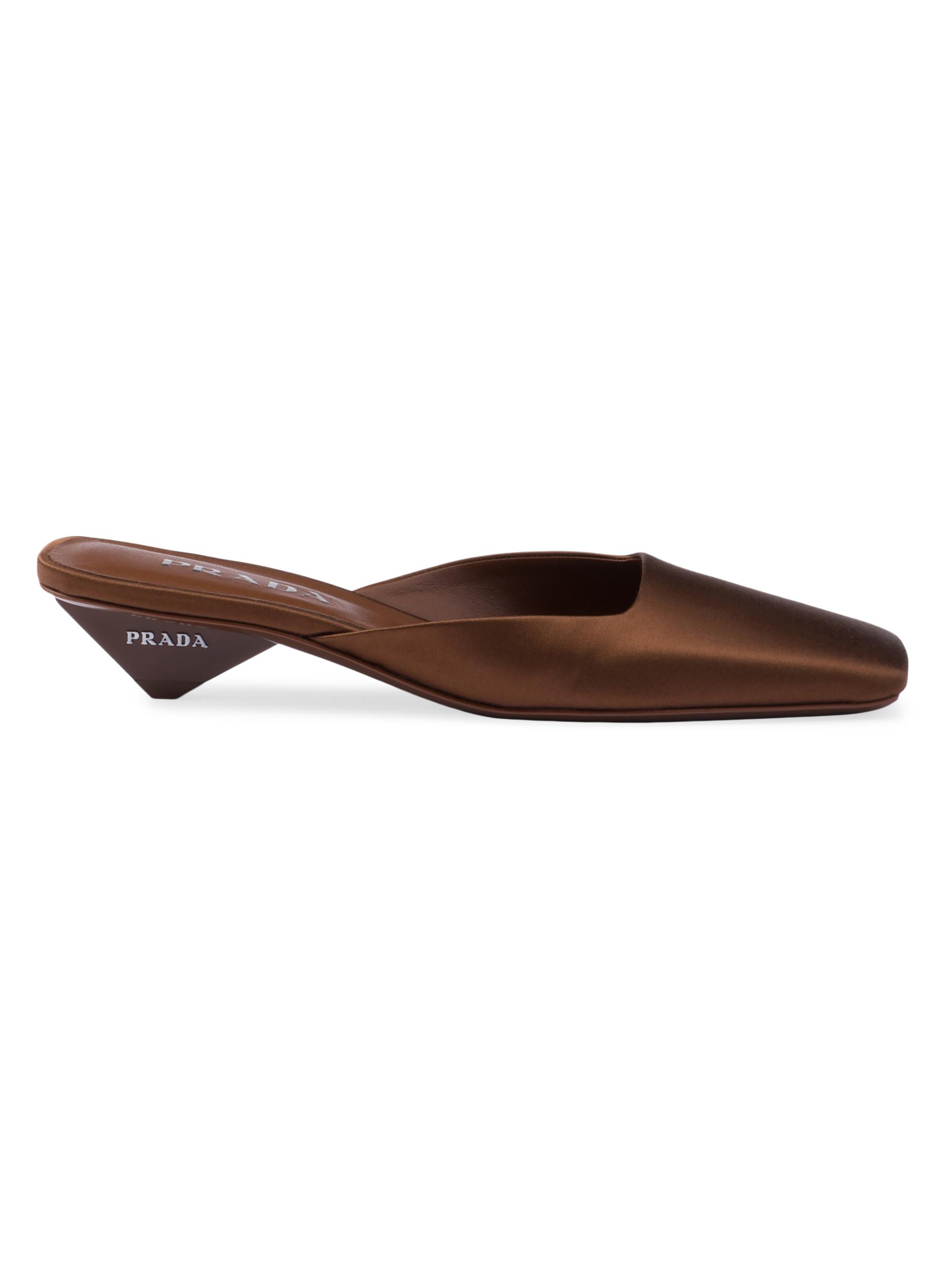 Prada Women's Satin Mules - Brown