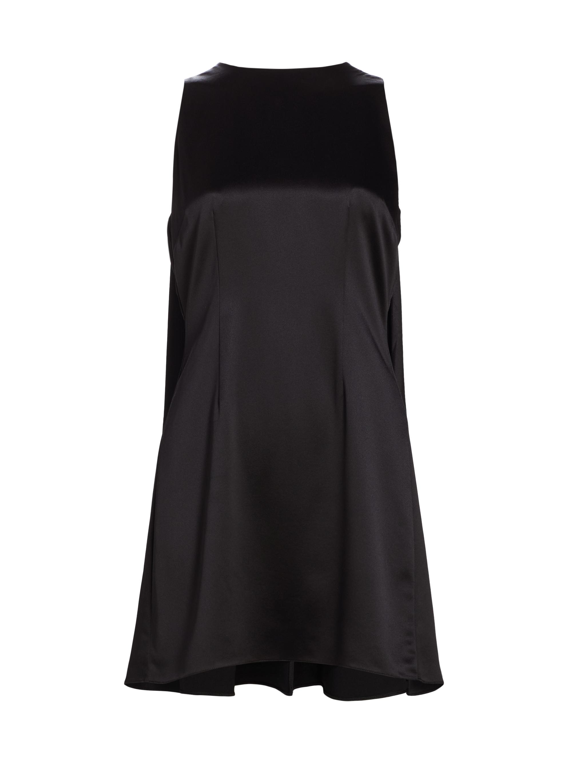 Alejandra Alonso Rojas Women's Silk Cape Sleeveless Minidress - Black