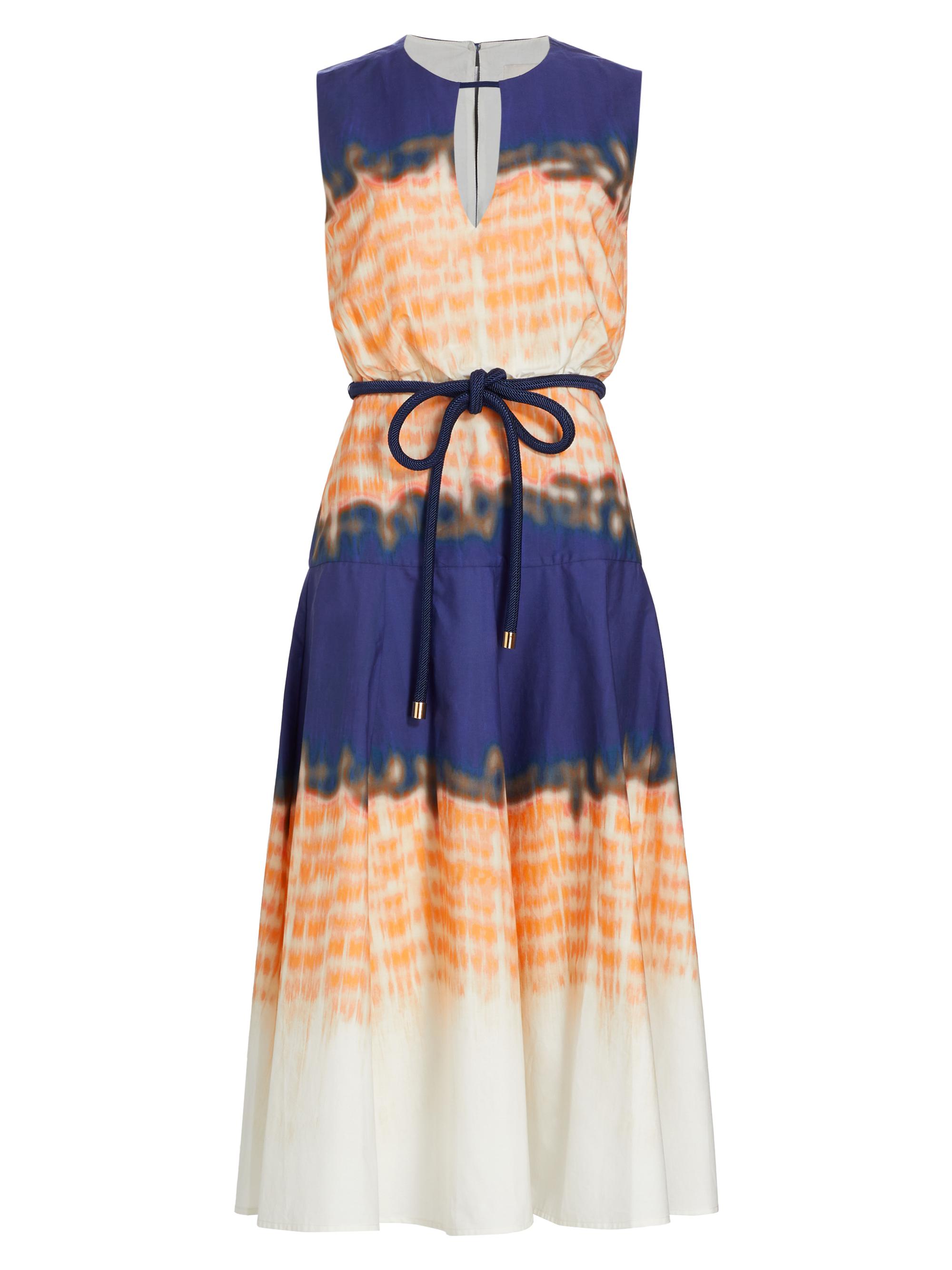 Silvia Tcherassi Women's Bora Cotton Tie-Dye Midi-Dress - Mediterranean Coral Blue
