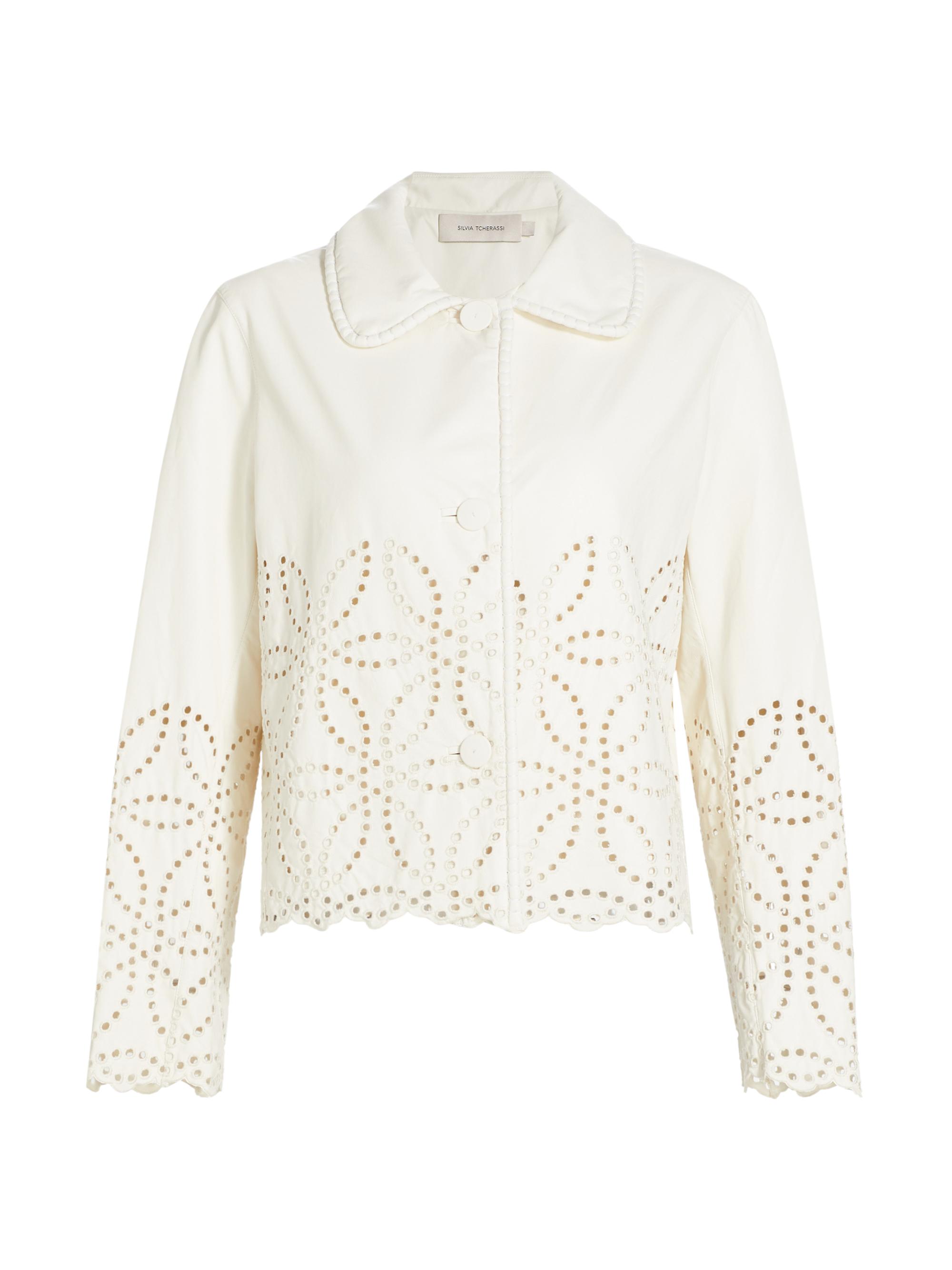 Silvia Tcherassi Women's Belen Eyelet Jacket - Pearl