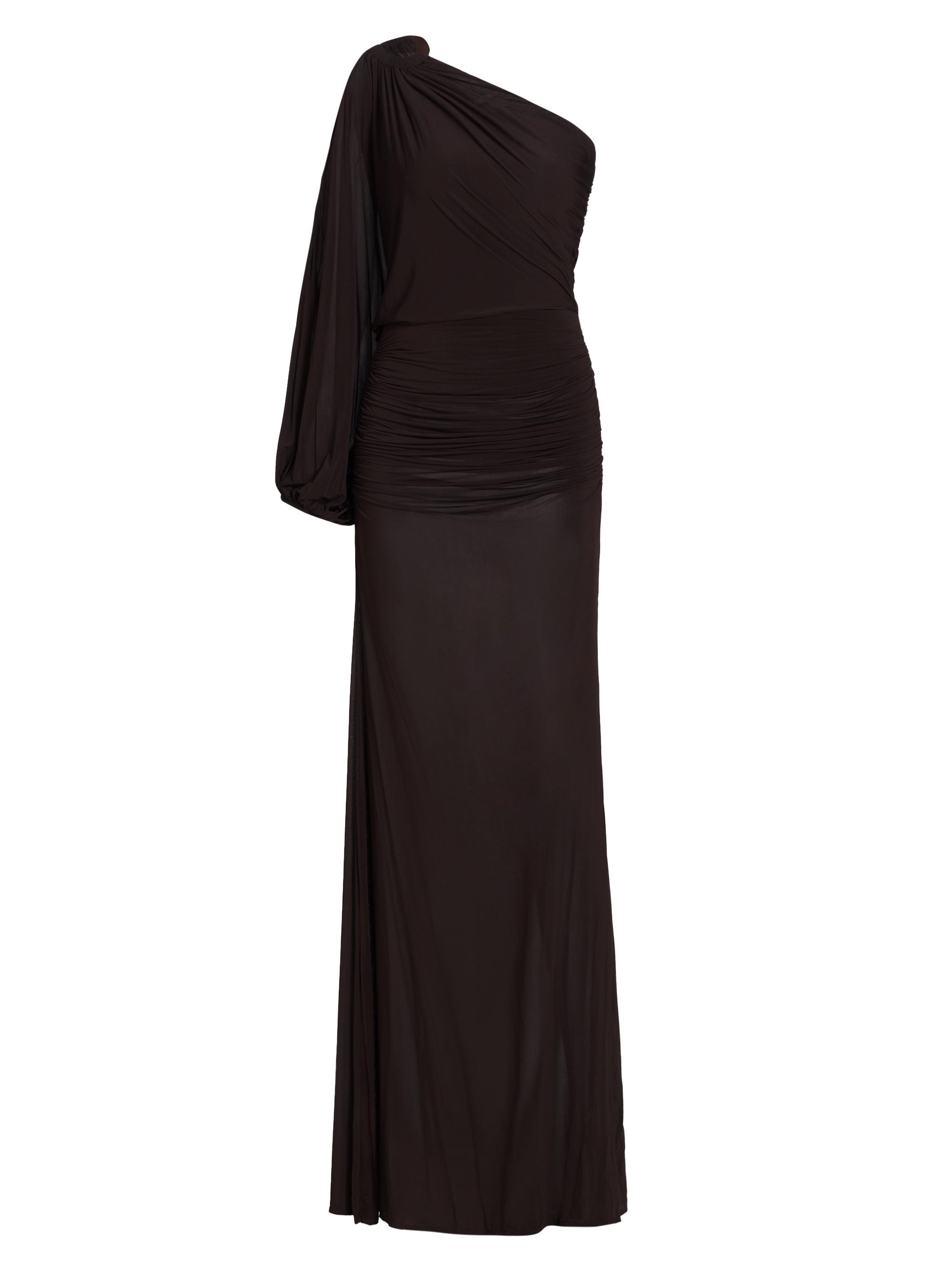 Silvia Tcherassi Women's Farah One-Shoulder Ruched Maxi Dress - Brown
