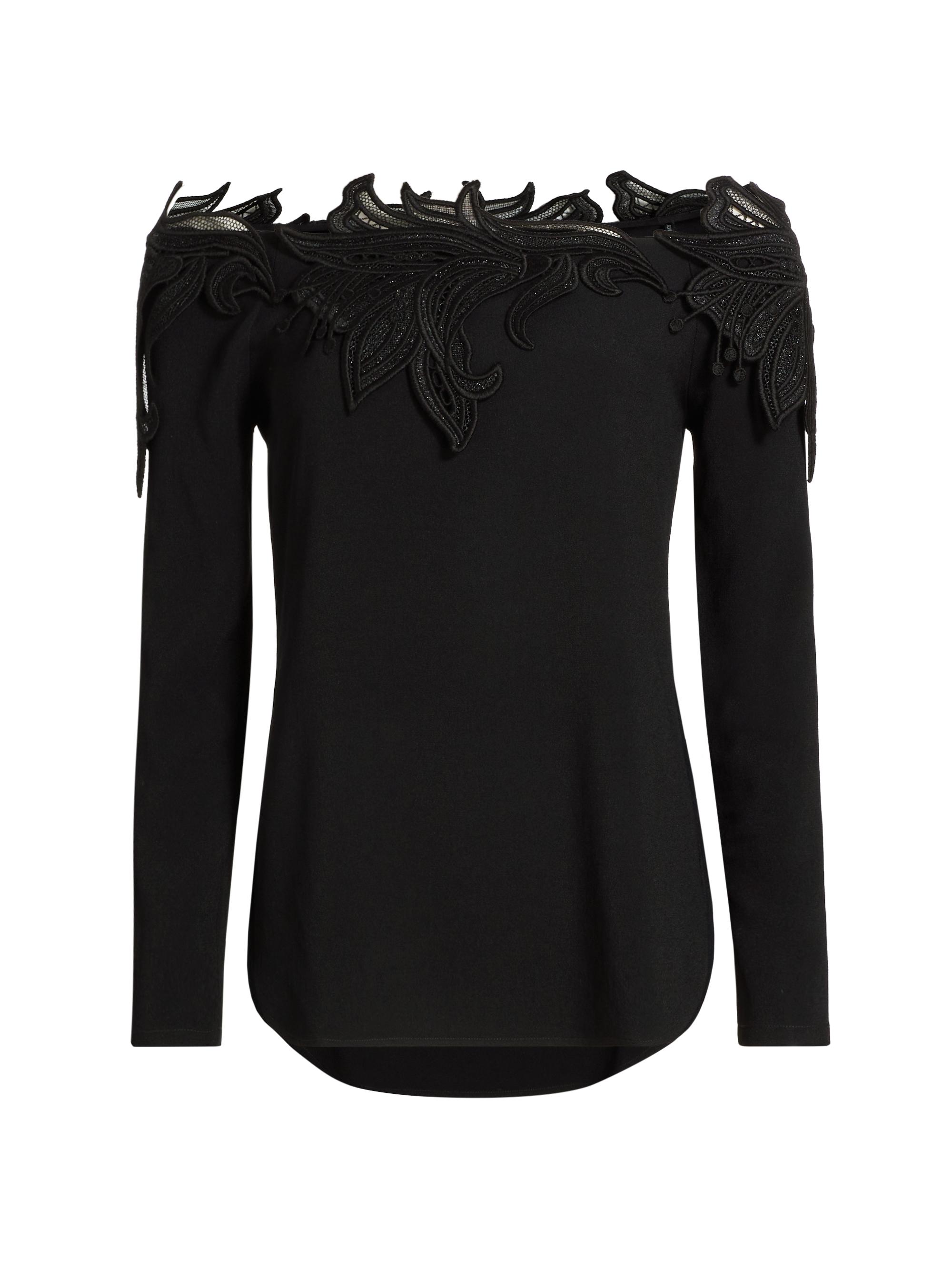 Silvia Tcherassi Women's Belinda Embroidered Off-the-Shoulder Top - Black