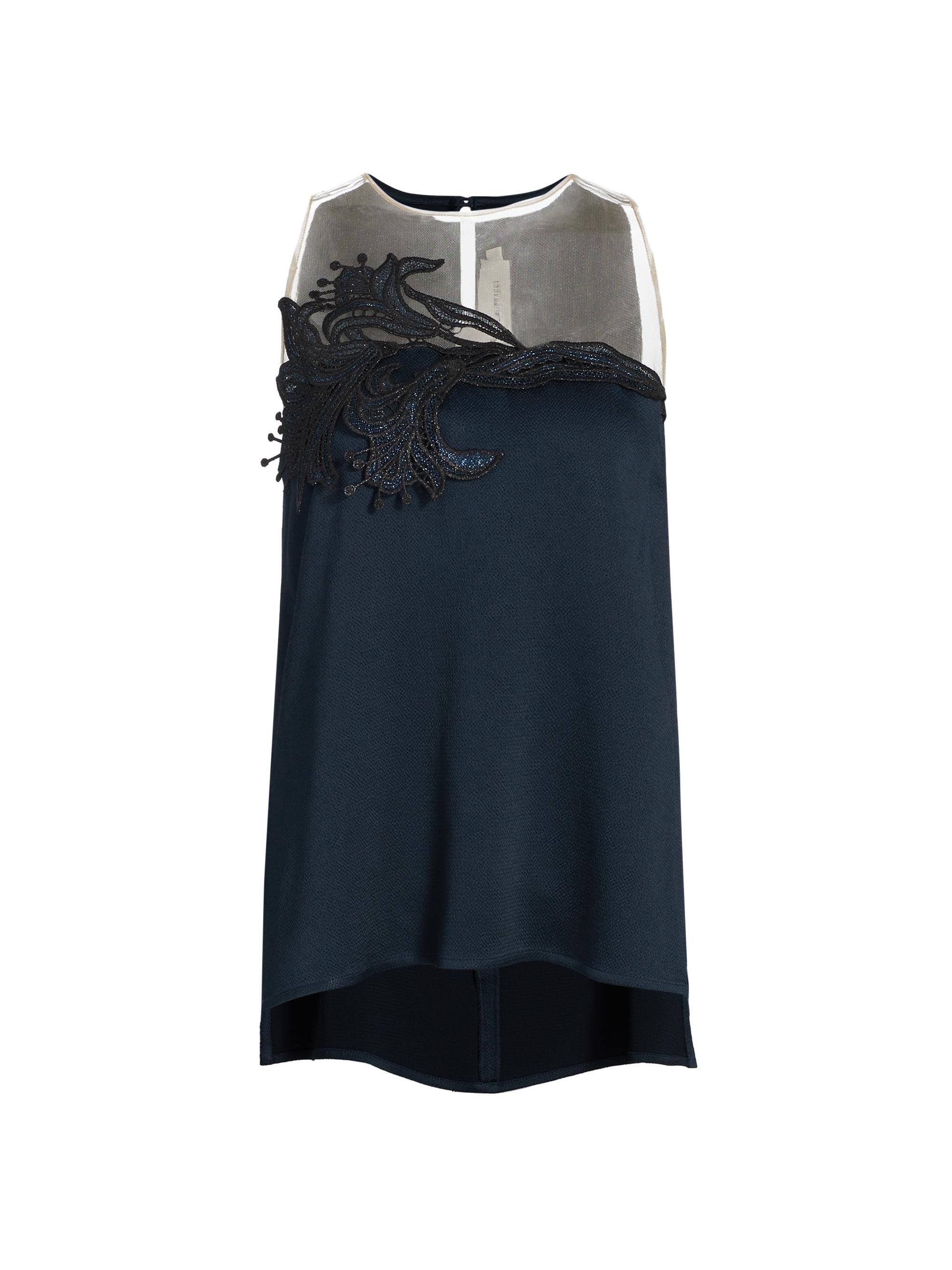 Silvia Tcherassi Women's Brisa Embroidered Sleeveless Blouse - Navy