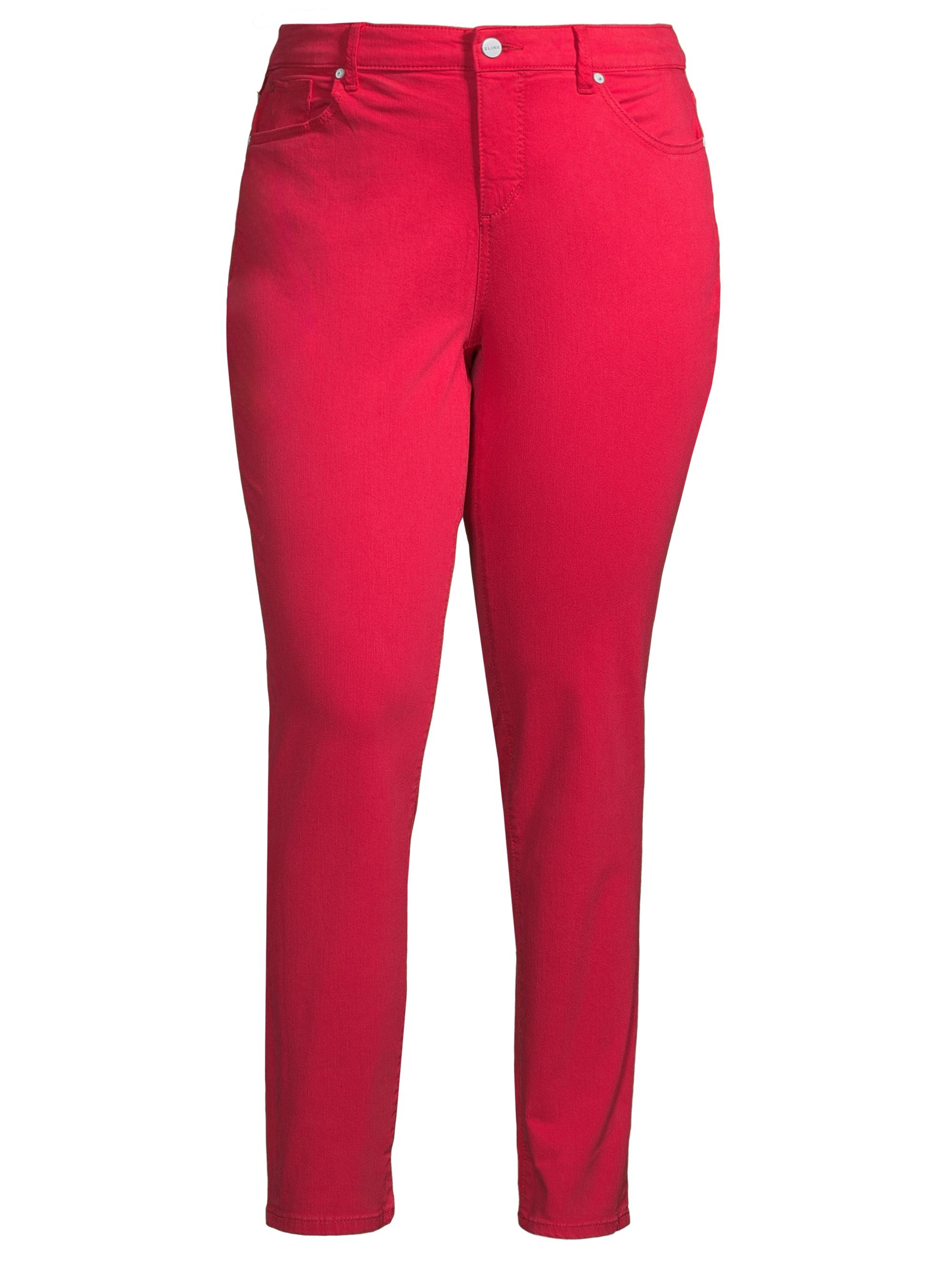 Slink Jeans Women's Mid-Rise Slim-Fit Jeans - Rose Red