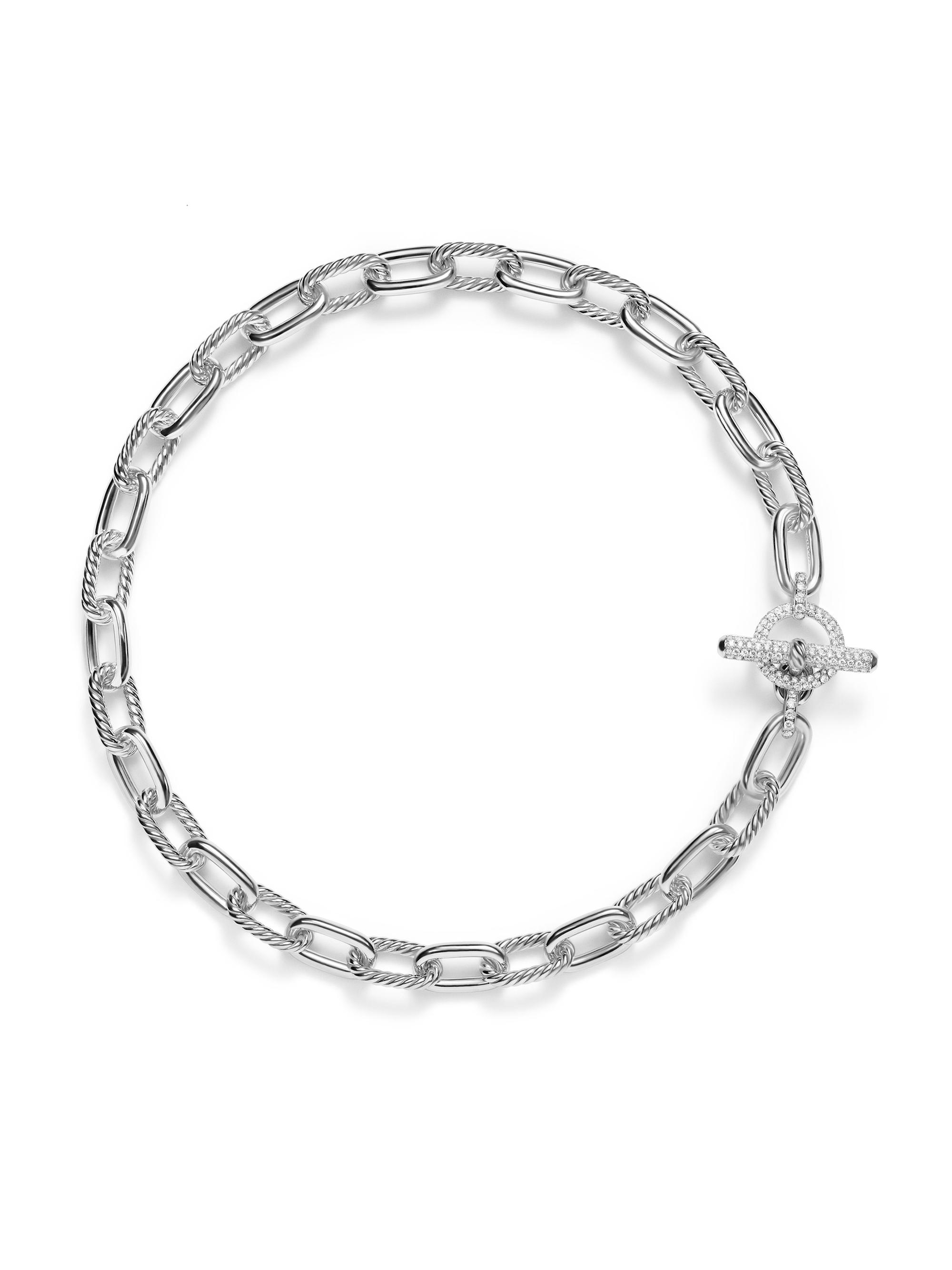 David Yurman Women's DY Madison Toggle Chain Necklace in Sterling Silver - Diamond