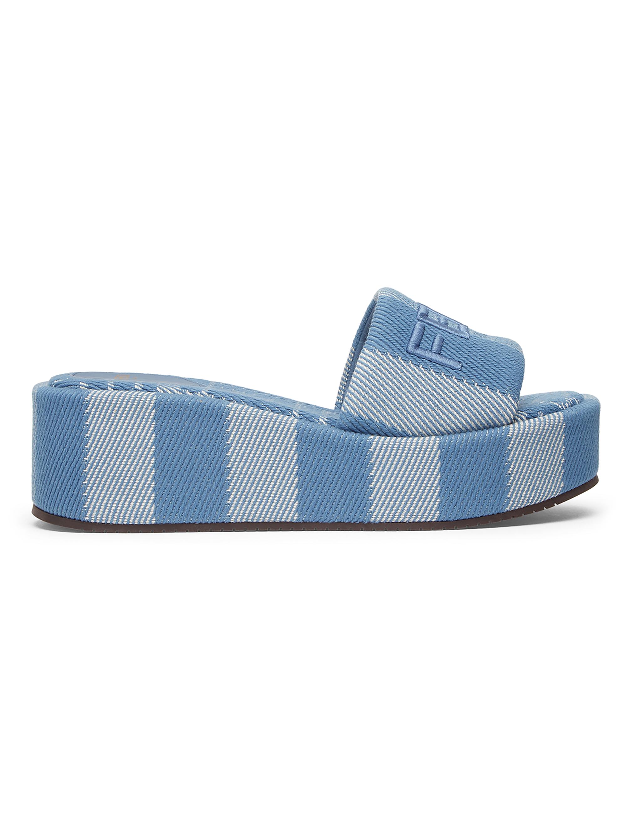 Fendi Sunshine 65MM Pequin Striped Platform Slides | Saks Fifth Avenue