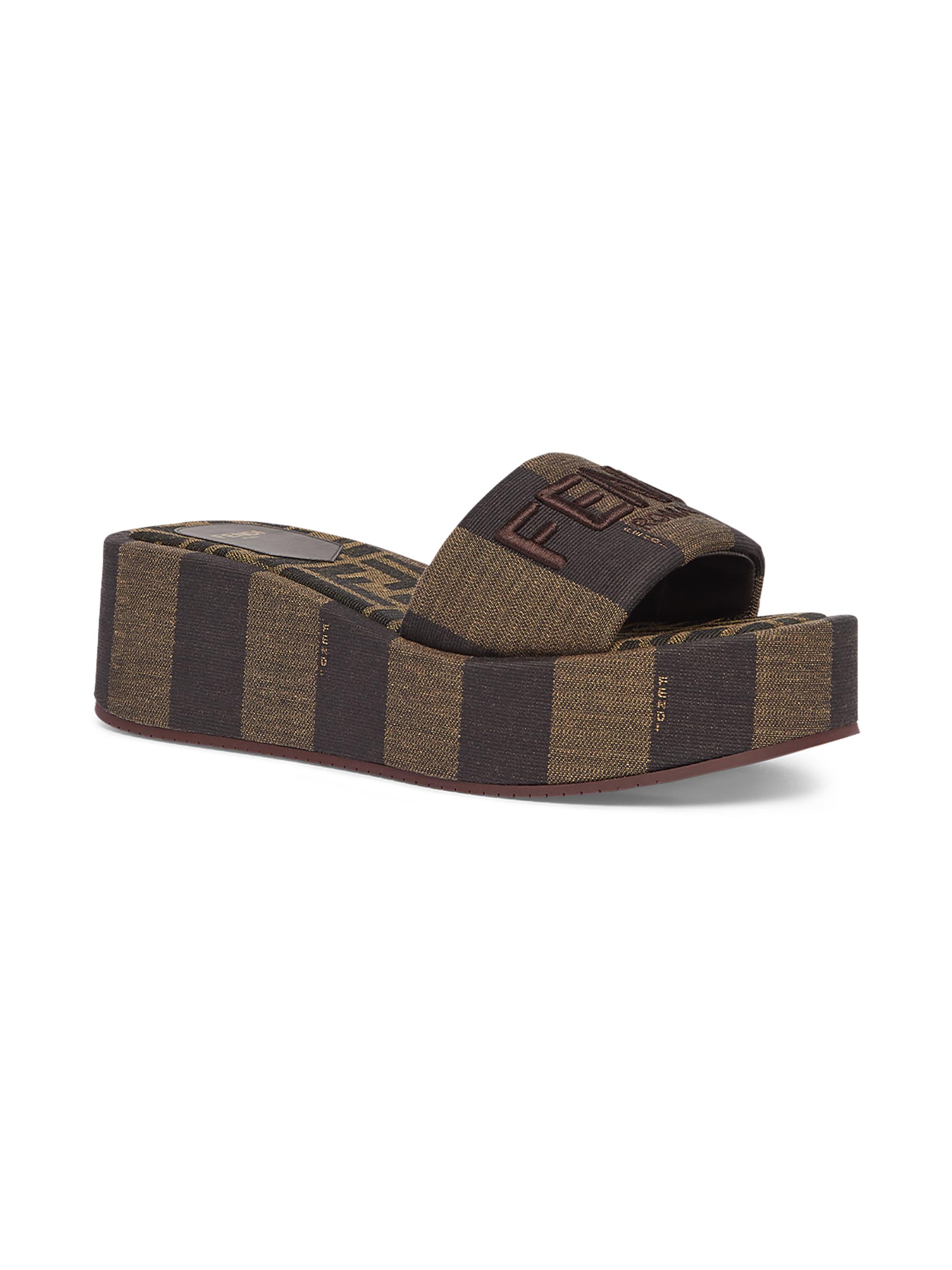 Fendi Sunshine 65MM Pequin Striped Platform Slides | Saks Fifth Avenue