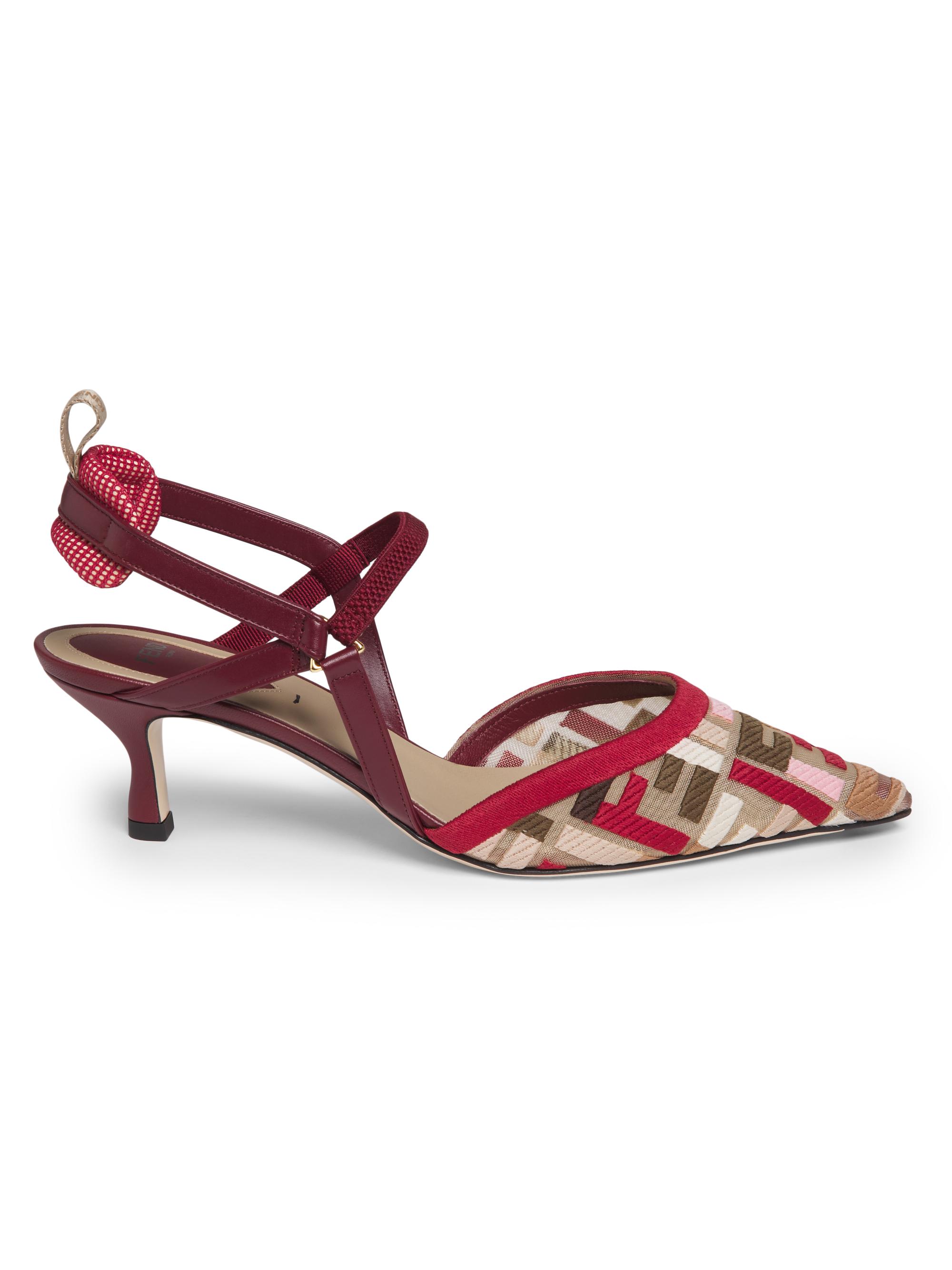 Fendi Women's Colibri Lite 55MM Slingback Pumps - Bordeaux Multi