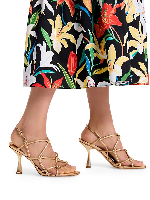 Shop kate spade new york Coco 100MM Metallic Leather Sandals Shop kate spade new york Coco 100MM Metallic Leather Sandals