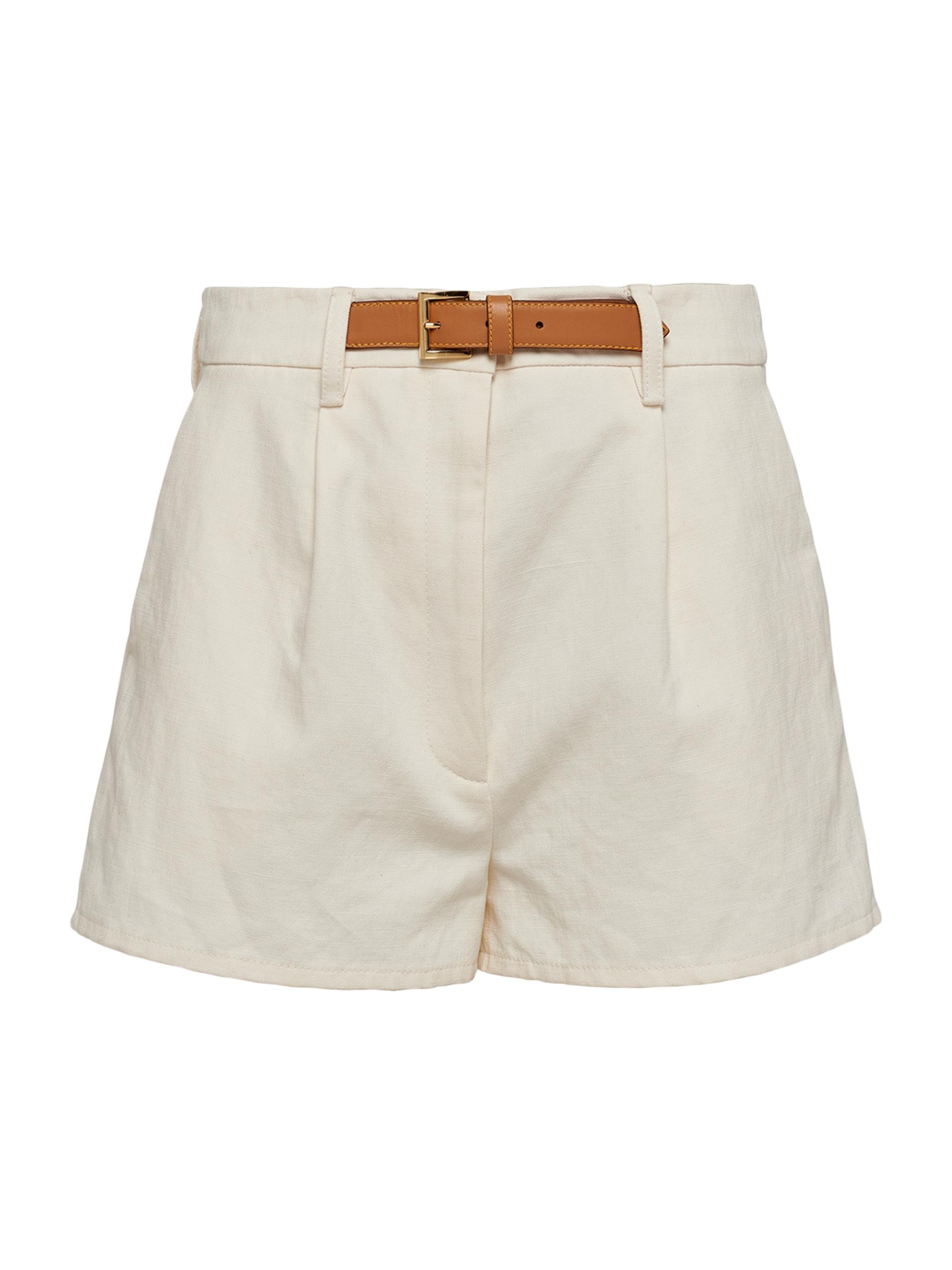 Prada Women's Canvas Shorts - Beige Khaki