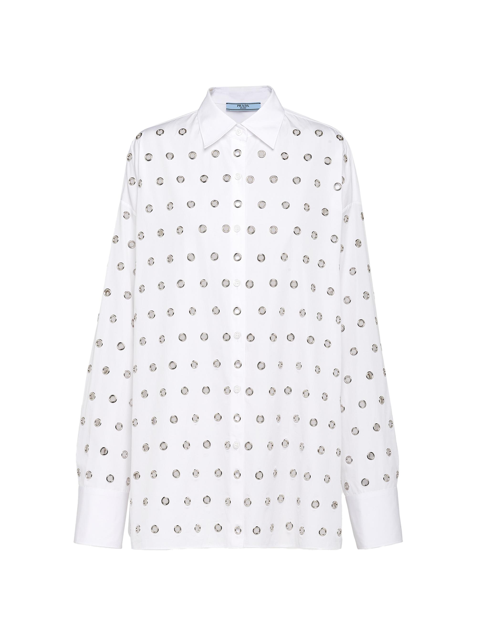 Prada Women's Printed Poplin Shirt - White