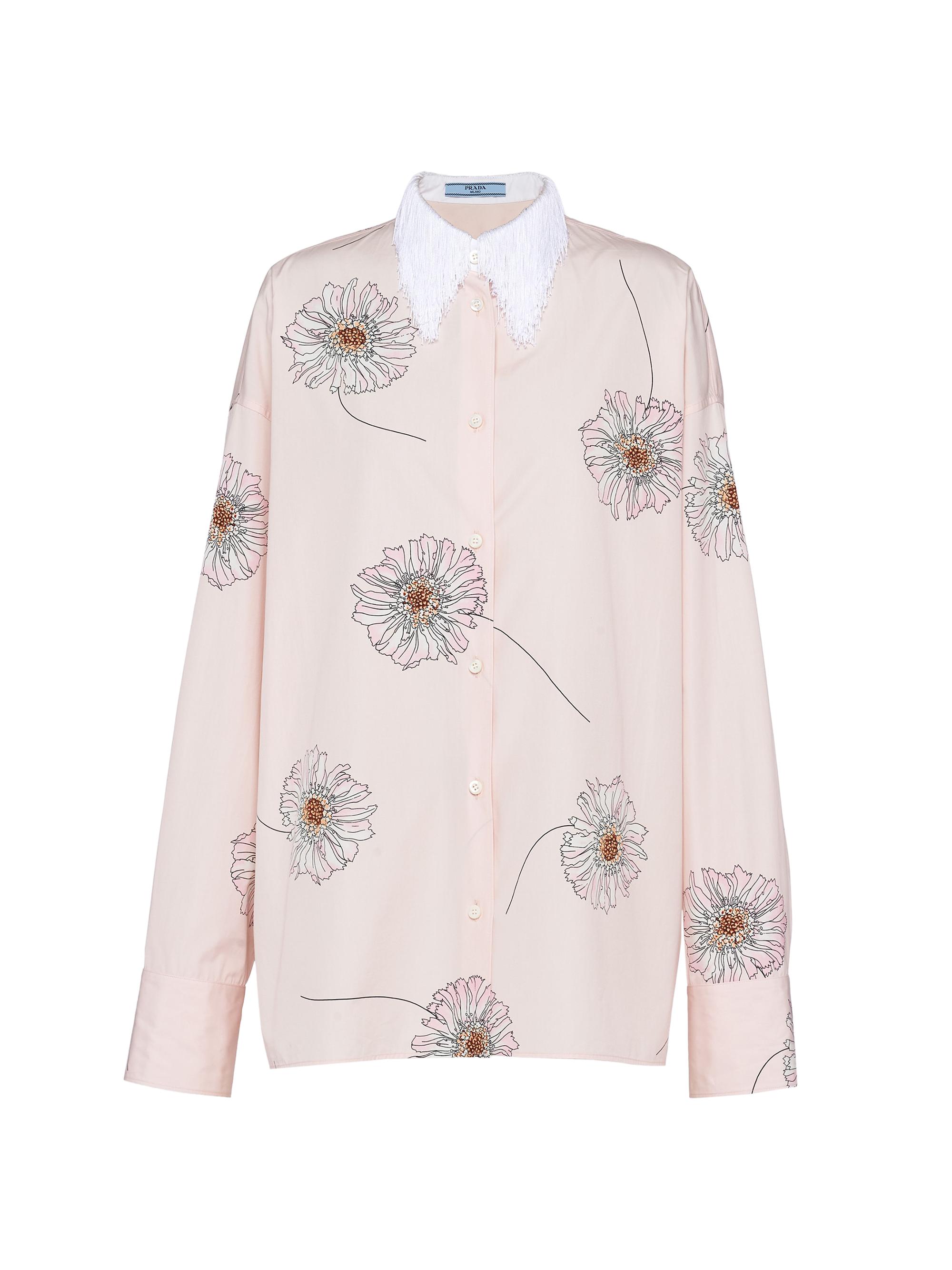 Prada Women's Printed Poplin Shirt - Pink