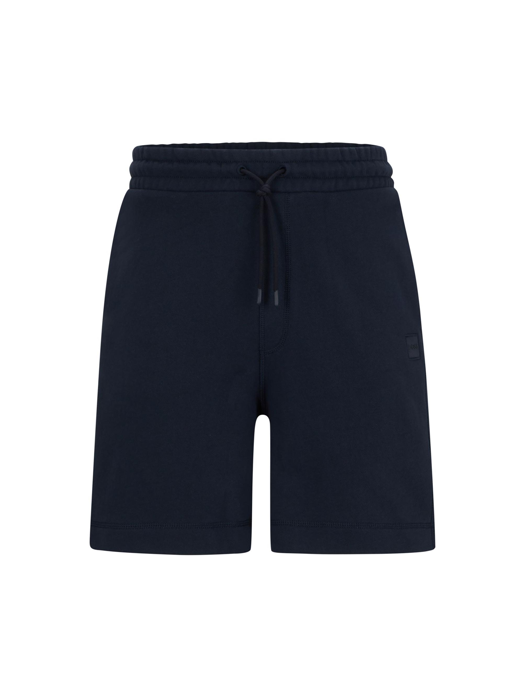 BOSS Men's Cotton-Terry Regular-Fit Shorts - Dark Blue