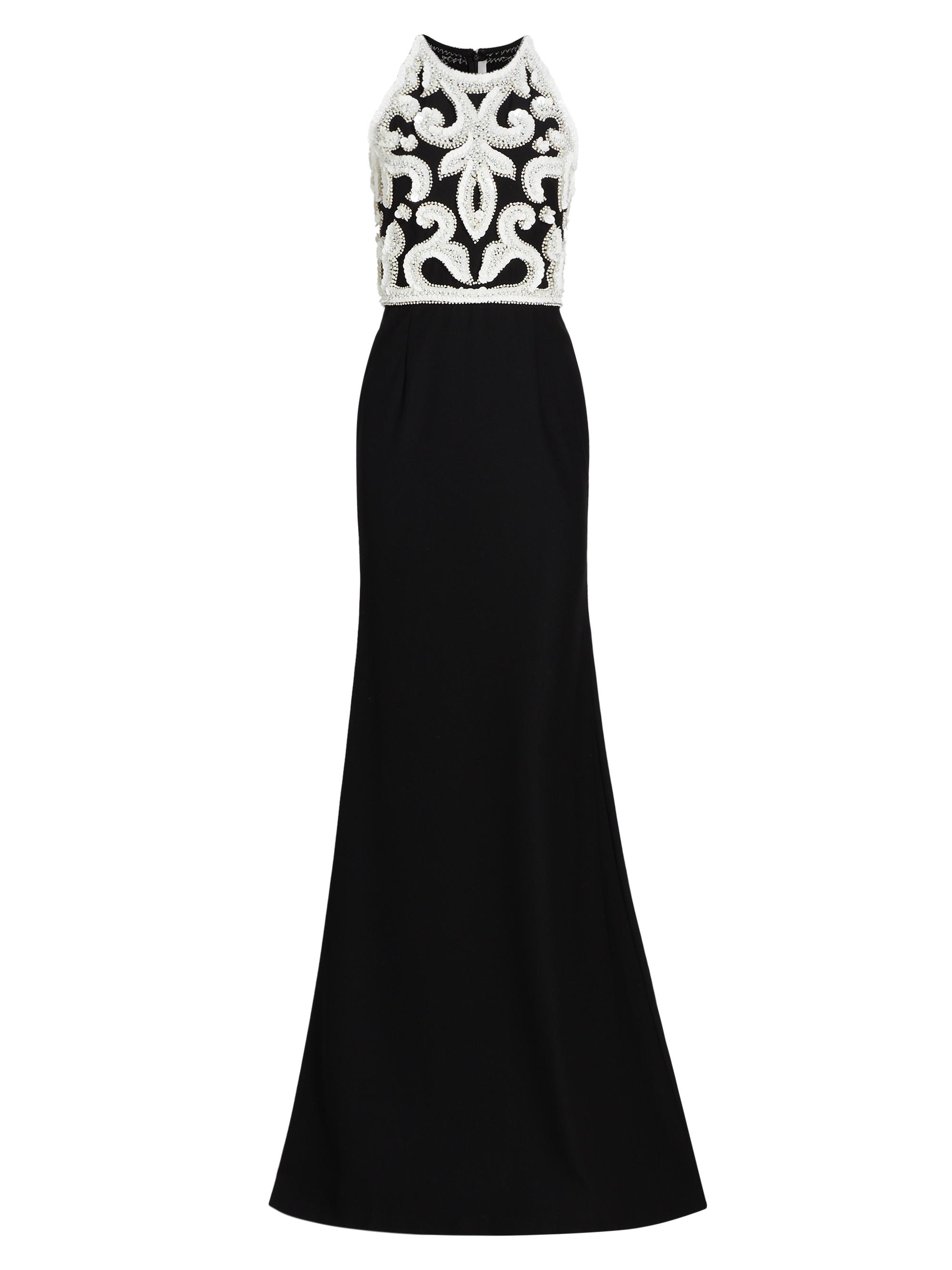 Naeem Khan Women's Bead & Sequin-Embellished Sleeveless Trumpet Gown - Black White