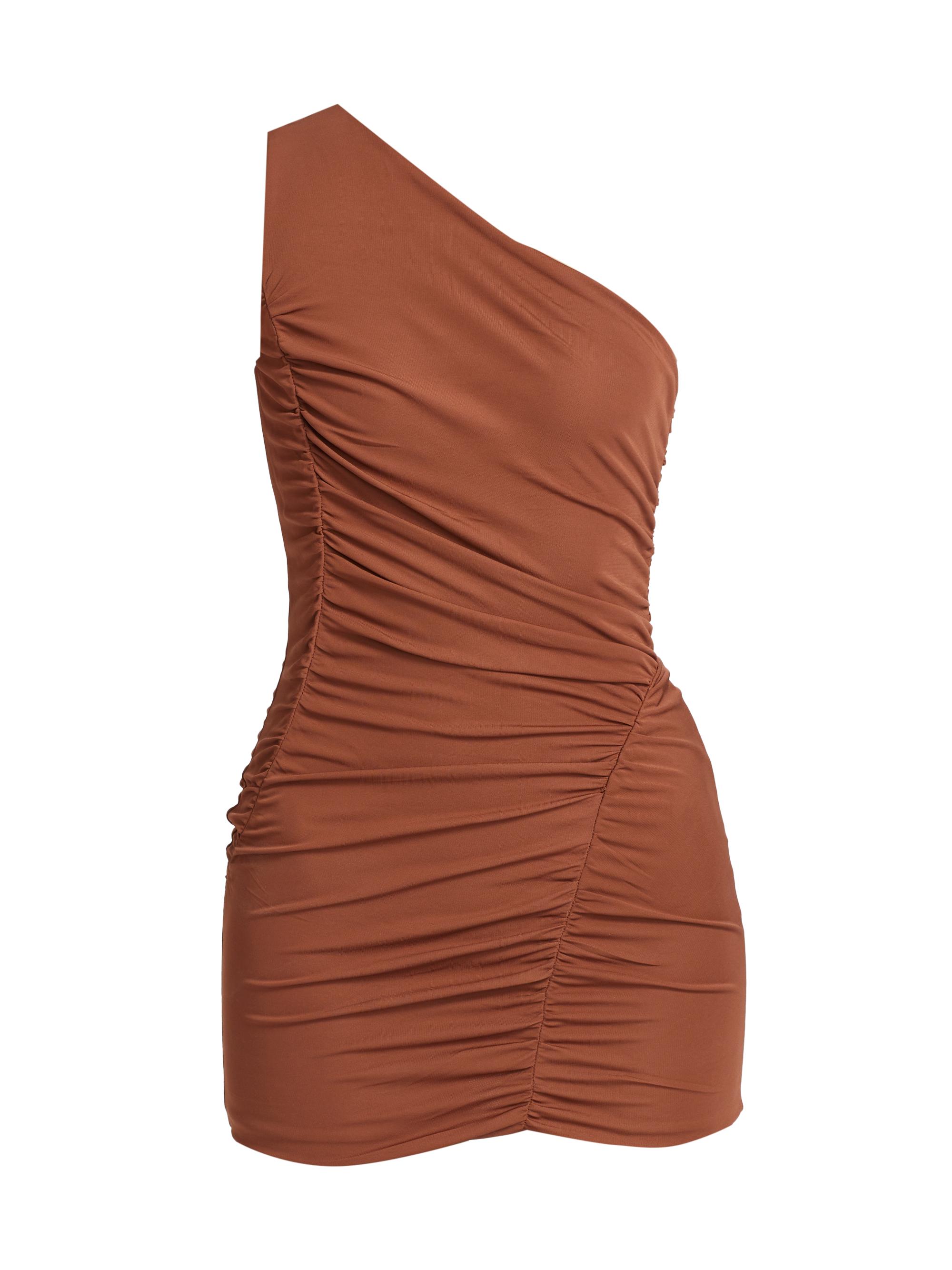 Zeynep Arçay Women's Ruched Jersey One-Shoulder Minidress - Rust
