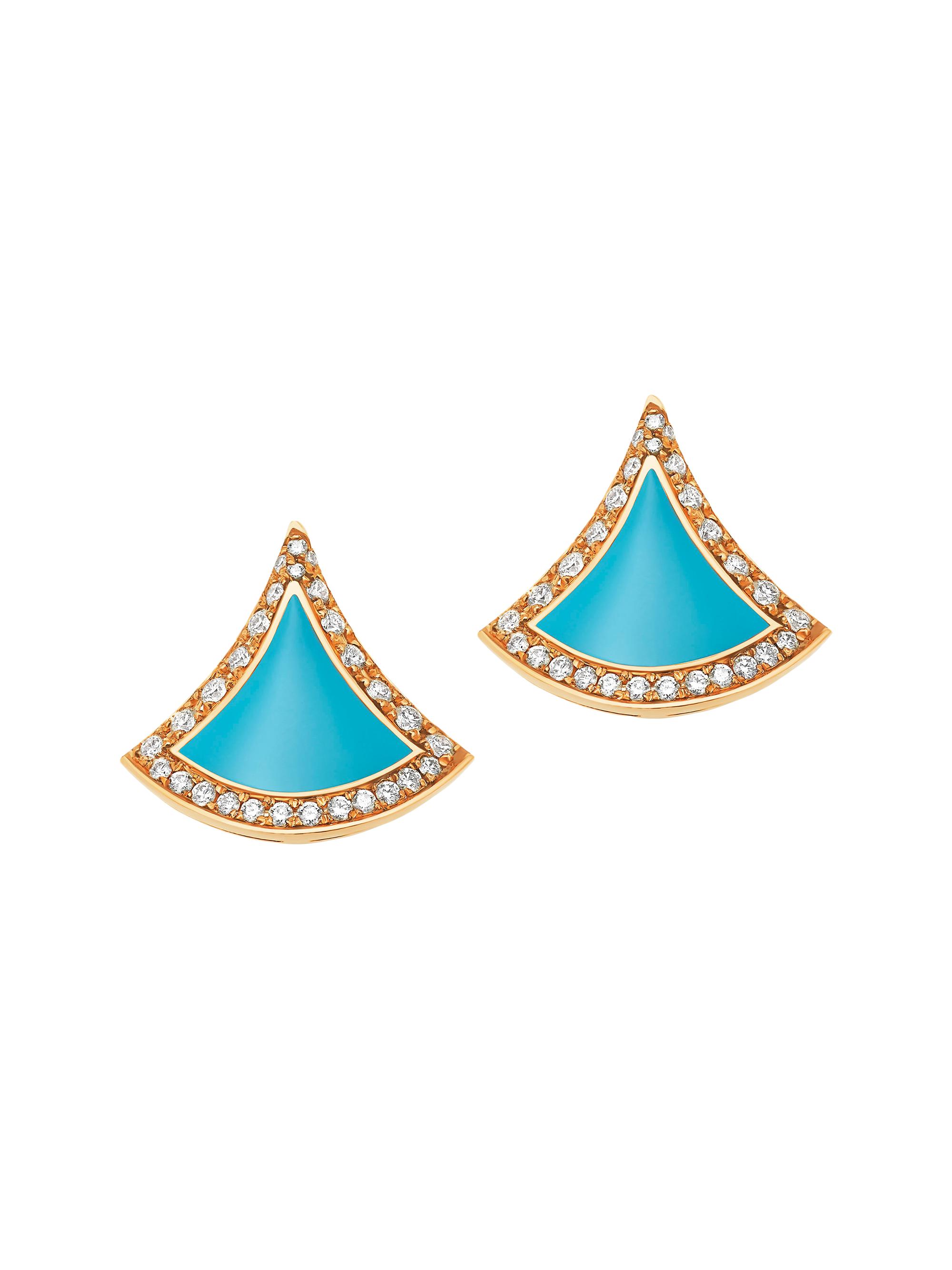 BVLGARI Women's Divas' Dream 18K Yellow Gold, Turquoise & 0.10 TCW Diamond Earrings - Yellow Gold