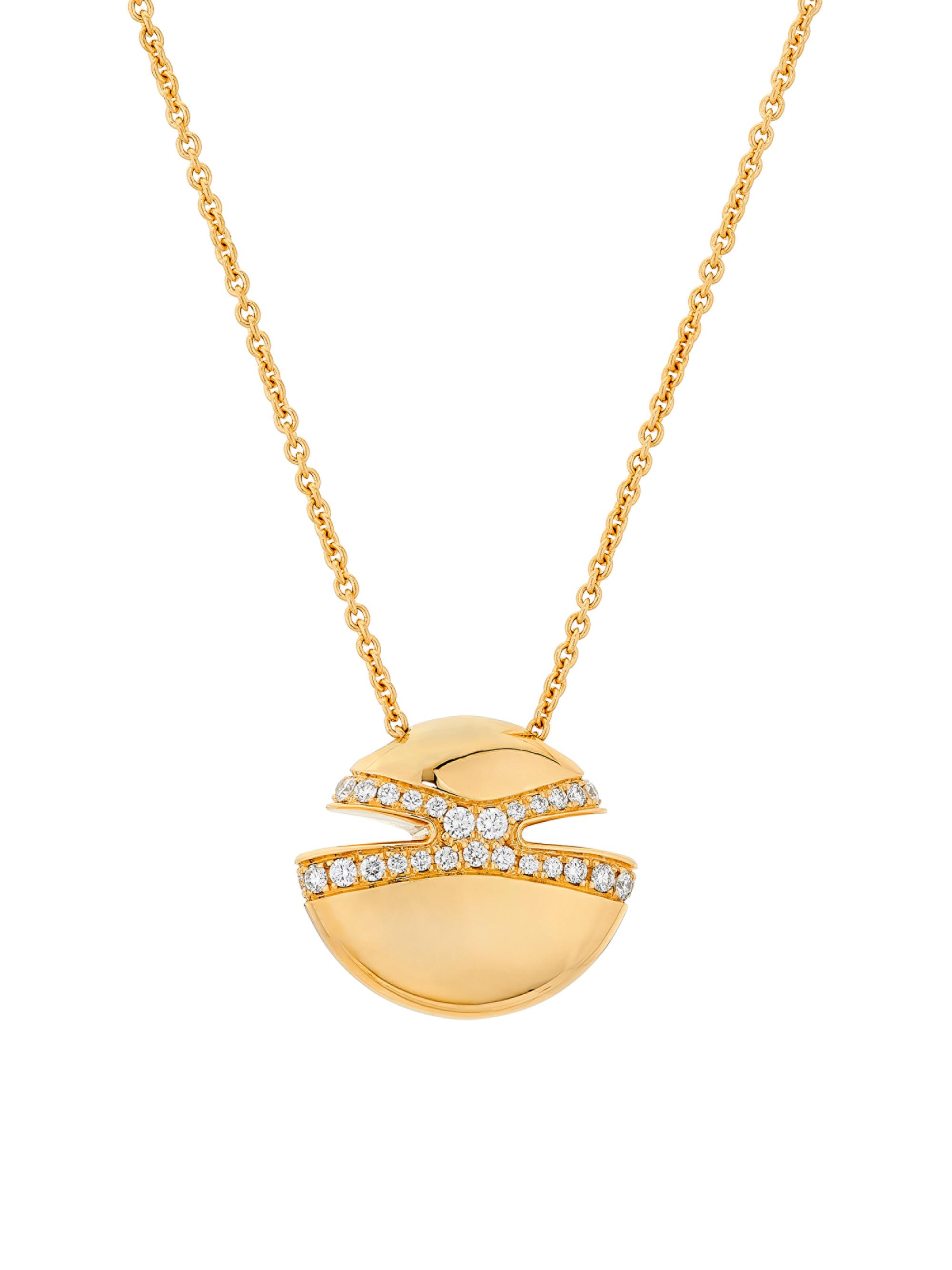 BVLGARI Women's Cabochon 18K Yellow Gold & 0.55 TCW Diamond Pendant Necklace - Yellow Gold