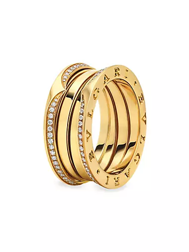 B.zero1 18K Yellow Gold & 0.43 TCW Diamond 3-Band Ring