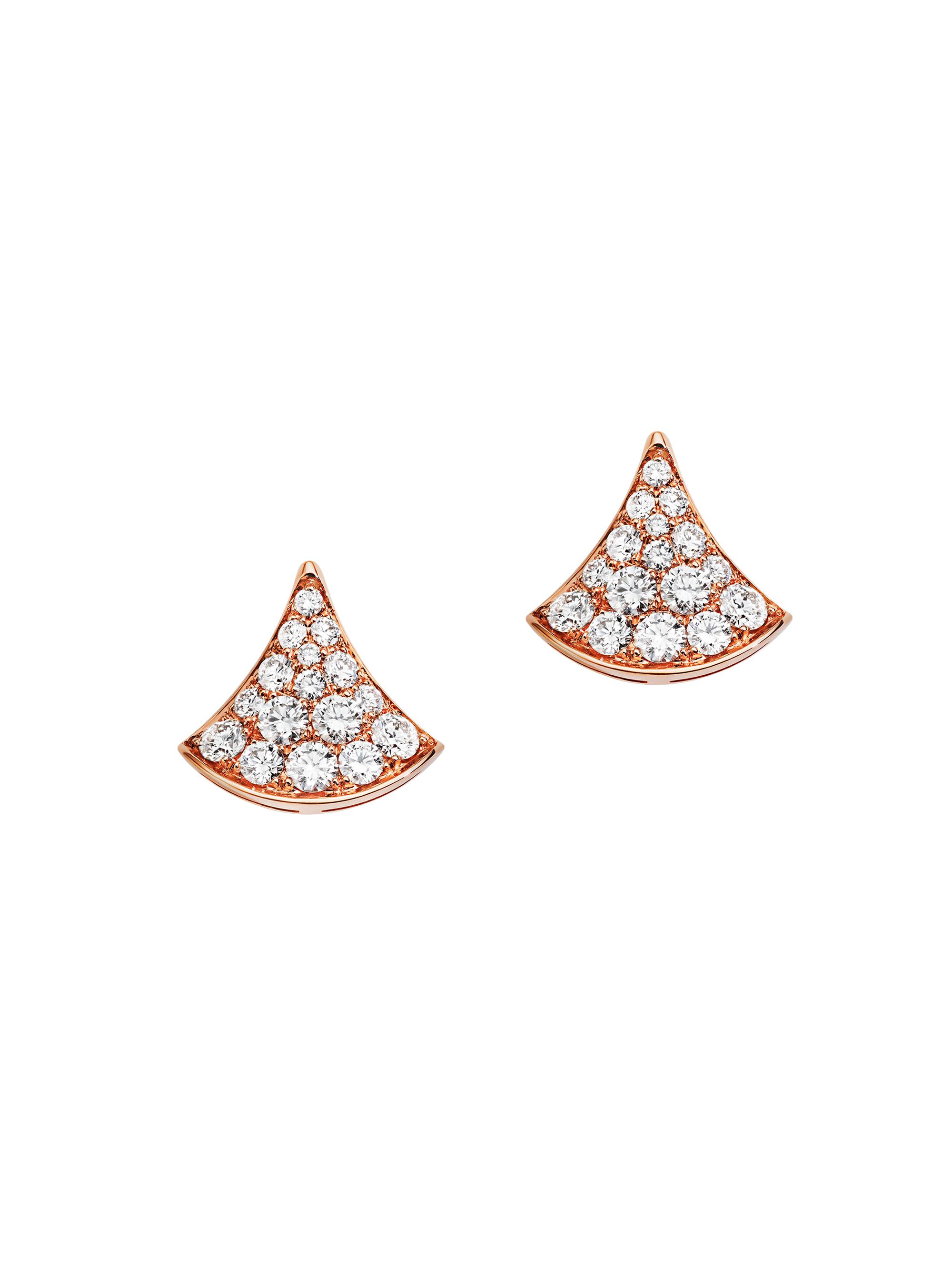 BVLGARI Women's 18K Rose Gold & 0.10 TCW Diamond Stud Earrings - Pink Gold