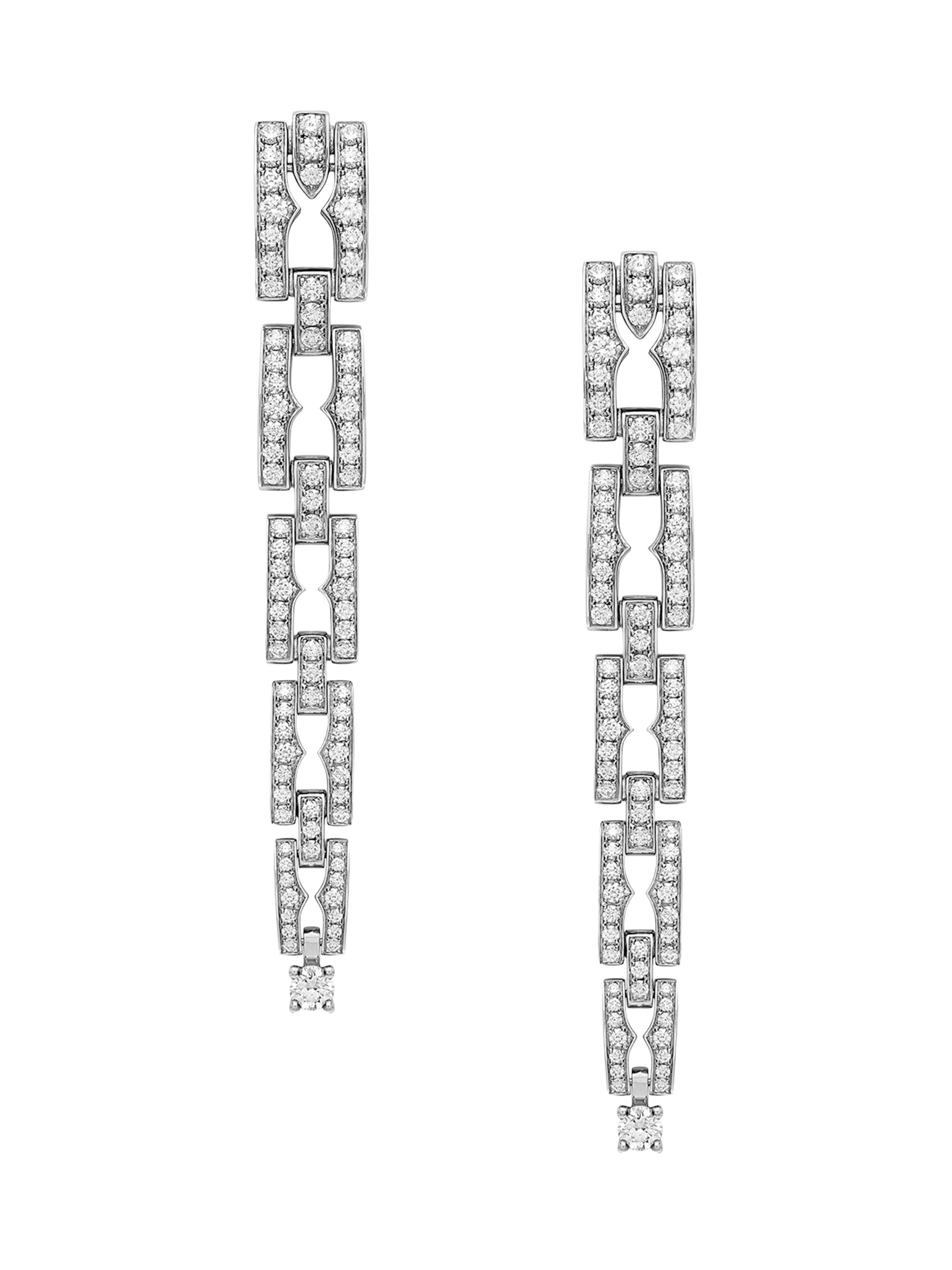 BVLGARI Women's B. zero1 18K White Gold & 1.41 TCW Diamond Chain Earrings - White Gold