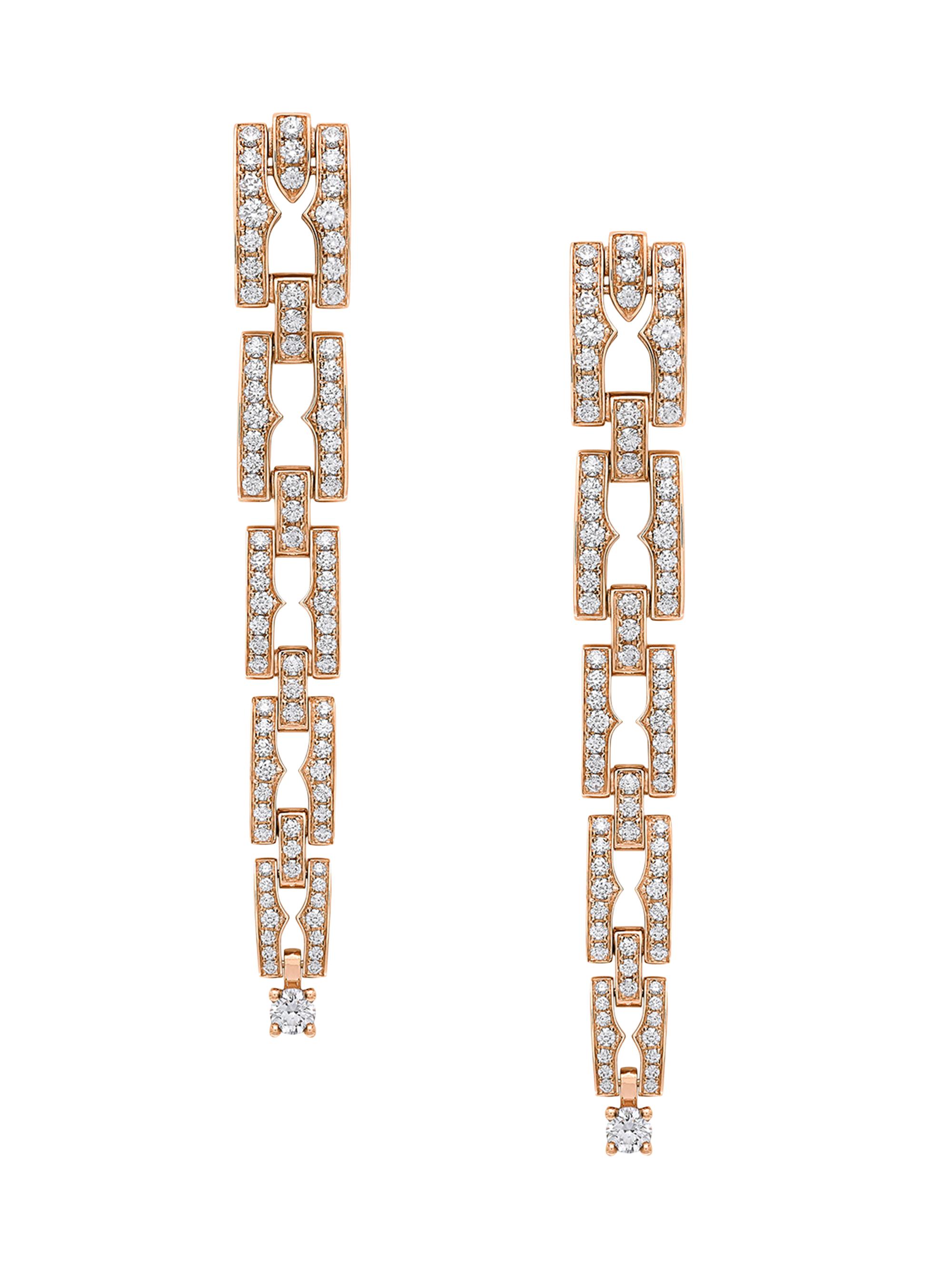 BVLGARI Women's B. zero1 18K Rose Gold & 1.41 TCW Diamond Chain Earrings - Pink Gold